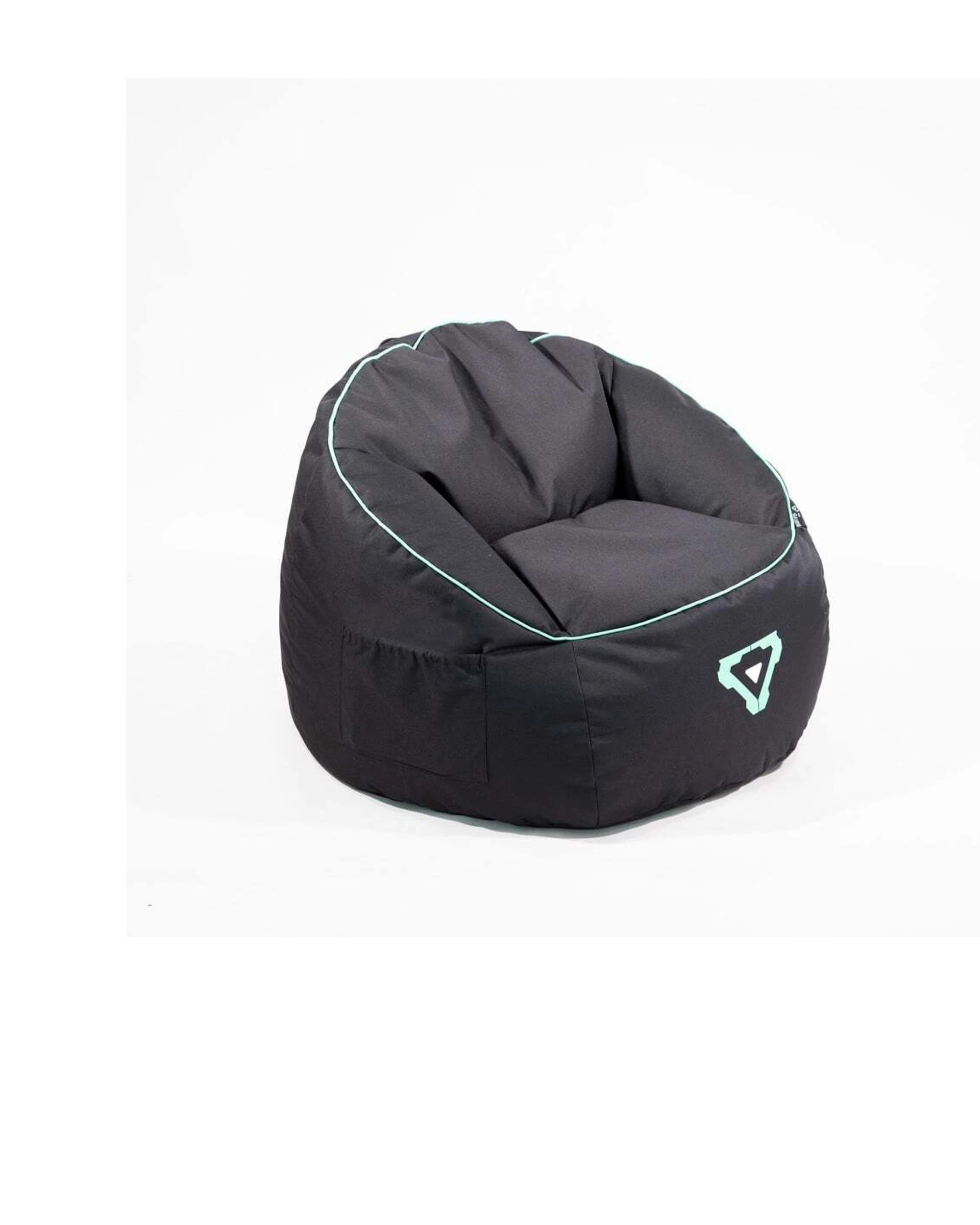 1 Laser Gaming Fabric Bean Bag Sofa/chair W/ Headphone Strap & Side Pocket Black
 - Black, 1 of 8