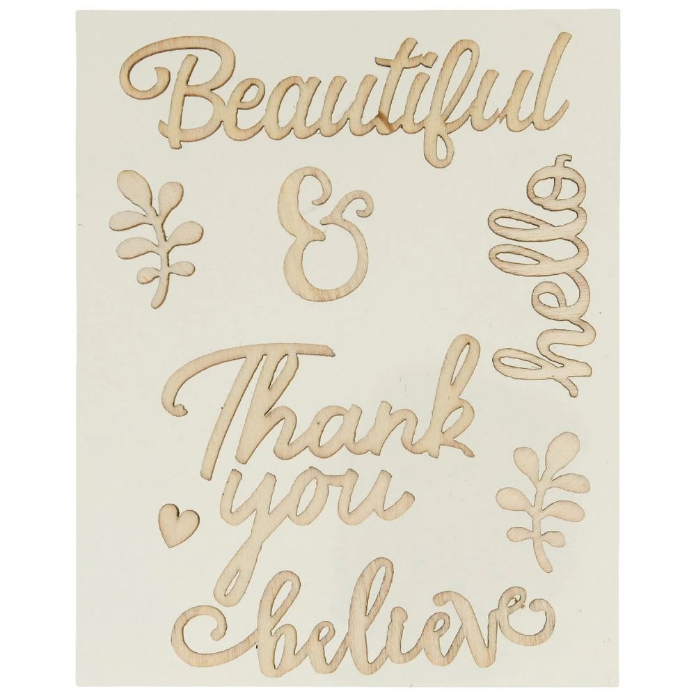 2 Born Wooden Sticker Sheet 90 x 110mm Words, 2 of 2