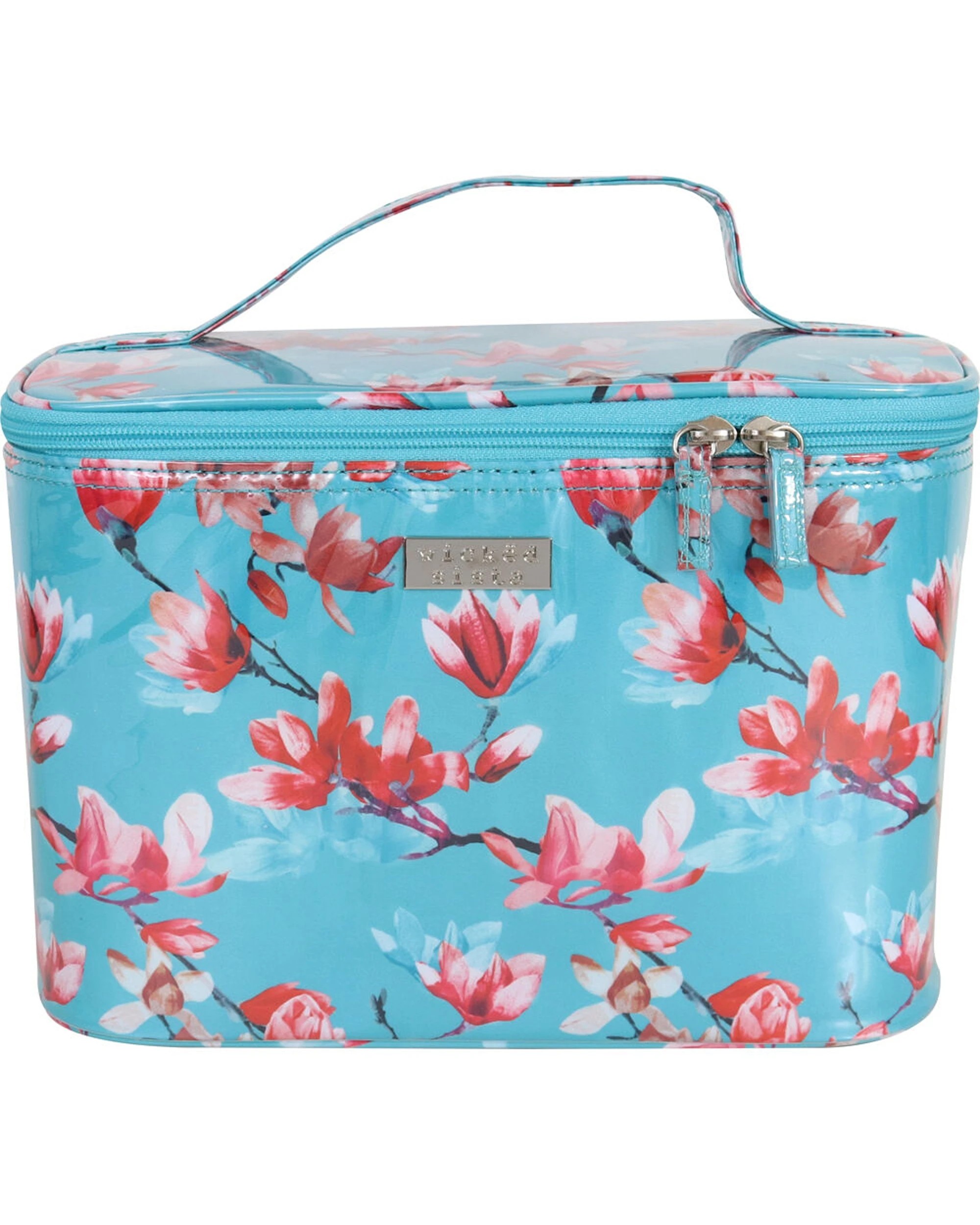 1 Wicked Sista Magnolia Aqua Large Beauty Case Internal Compartments 28x19.5cm - Blue, 1 of 1