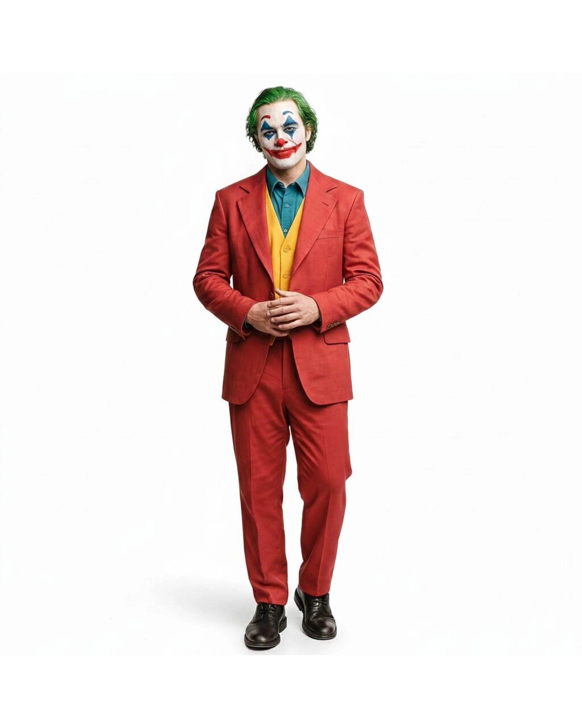 1 BR Costumes Men's Maroon Clown Costume with Creepy Jester Design, 1 of 1