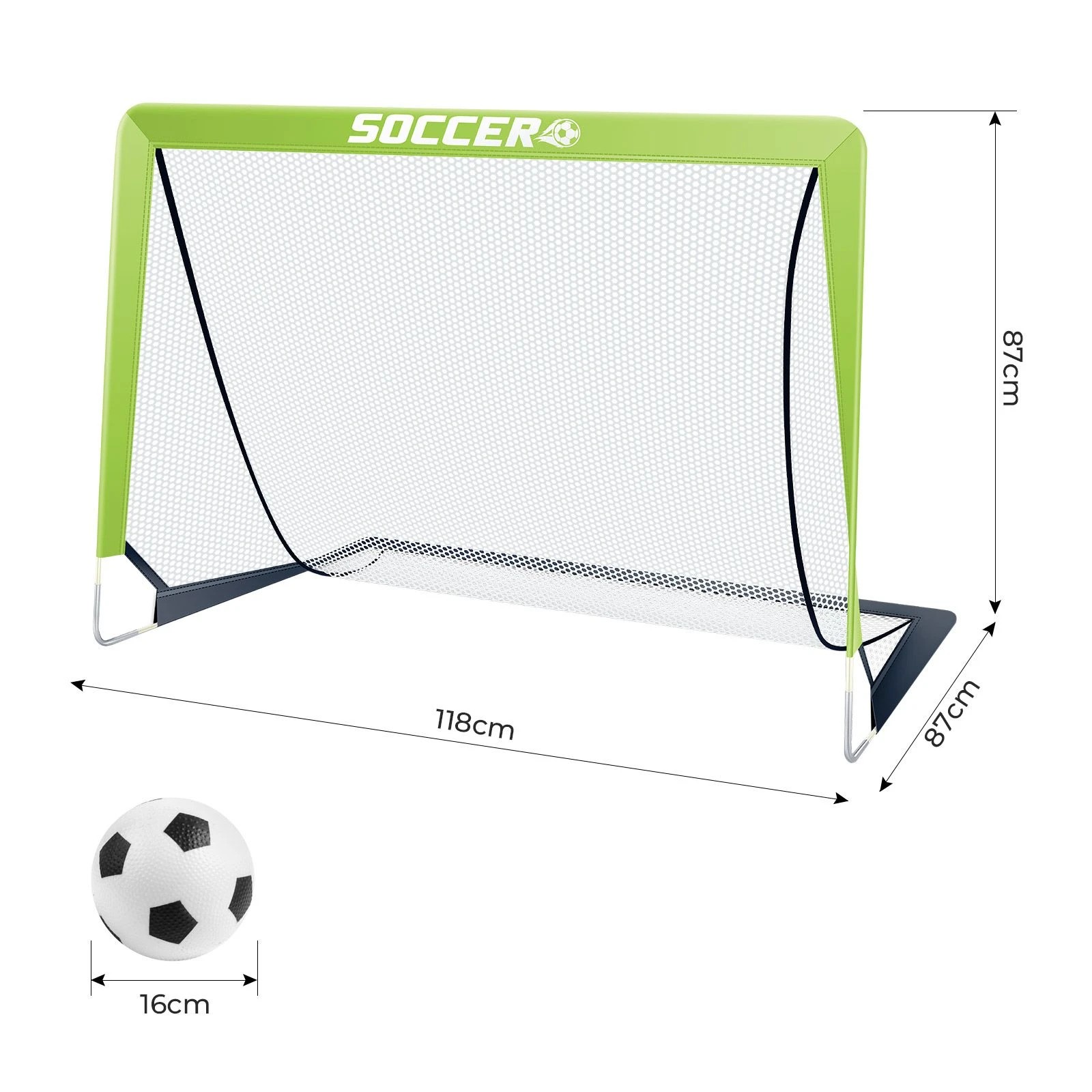 3 Ausway Soccer Goals Set 2 Portable Kids Football Nets Pop Up Backyard Goal, 3 of 7