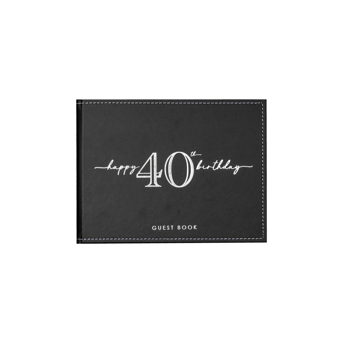 1 Guest Book Vinyl 40th Birthday Party Signature Pad Novelty Keepsake 23cm - Black, 1 of 3