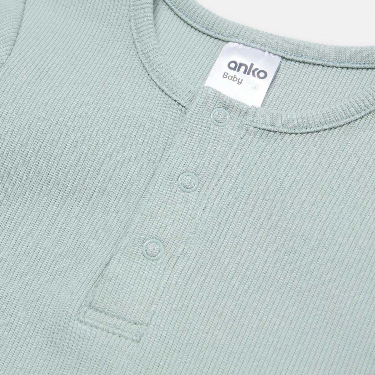 3 Henley Bodysuit Surf Green, 3 of 4