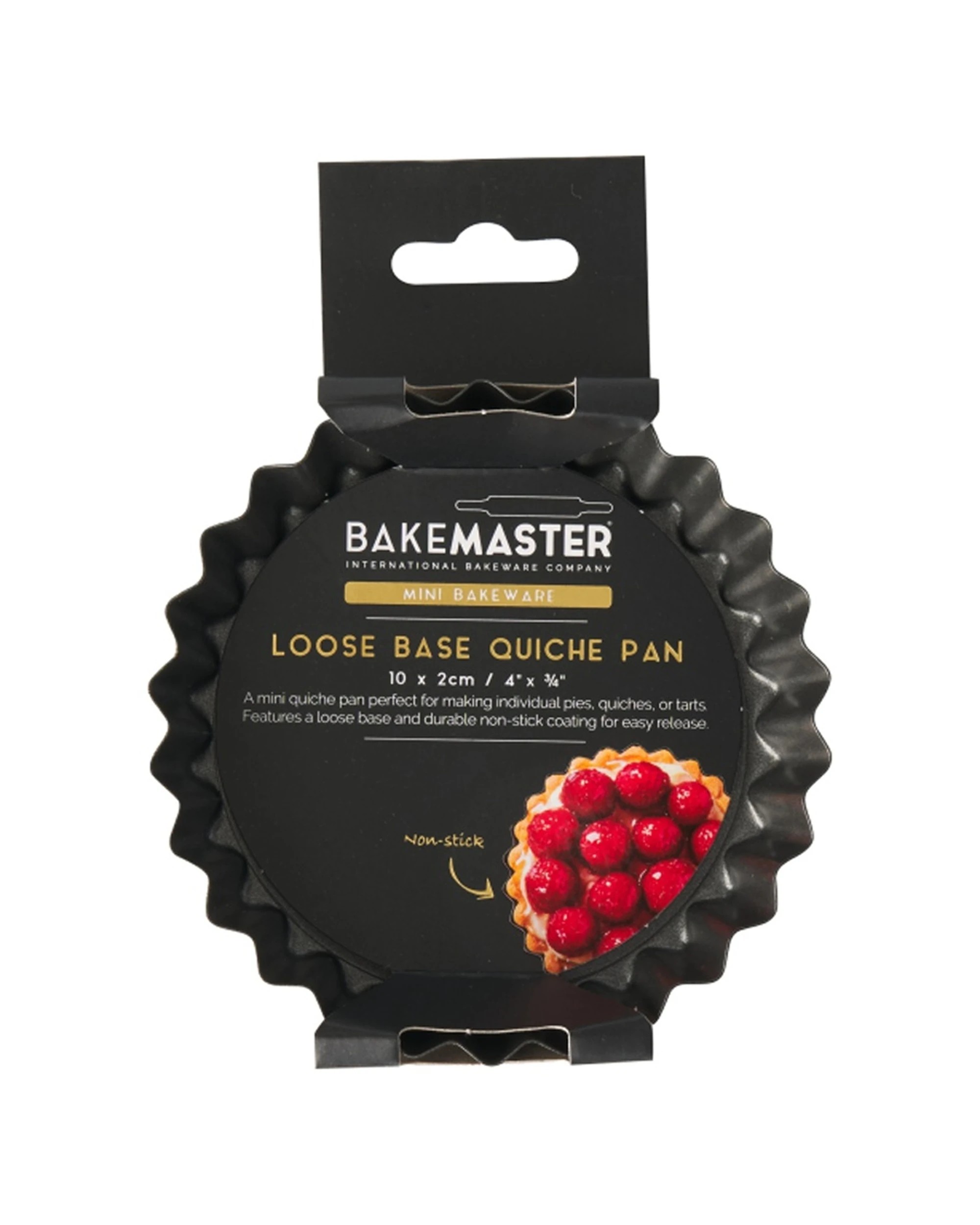 4 Bakemaster Mini Quiche Pan Non Stick Steel Bakeware Carbon Durable, 4 of 4