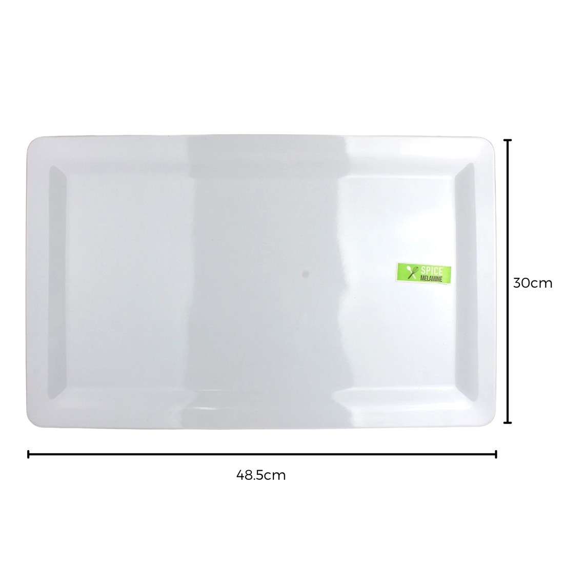 2 Durmaz White Rectangular Melamine Platter 48.5cm x 30cm, 2 of 2