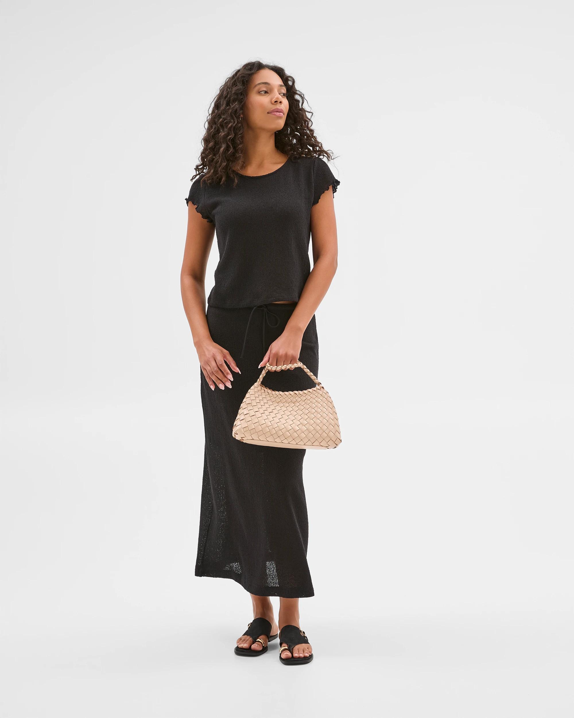3 Target Textured Midi Skirt BLACK, 3 of 6