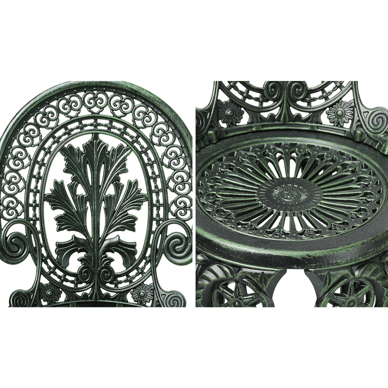 6 Livsip Bistro Setting Outdoor Cast Aluminium Table Chair Garden Furniture 3piece
 - Bronze, 6 of 10