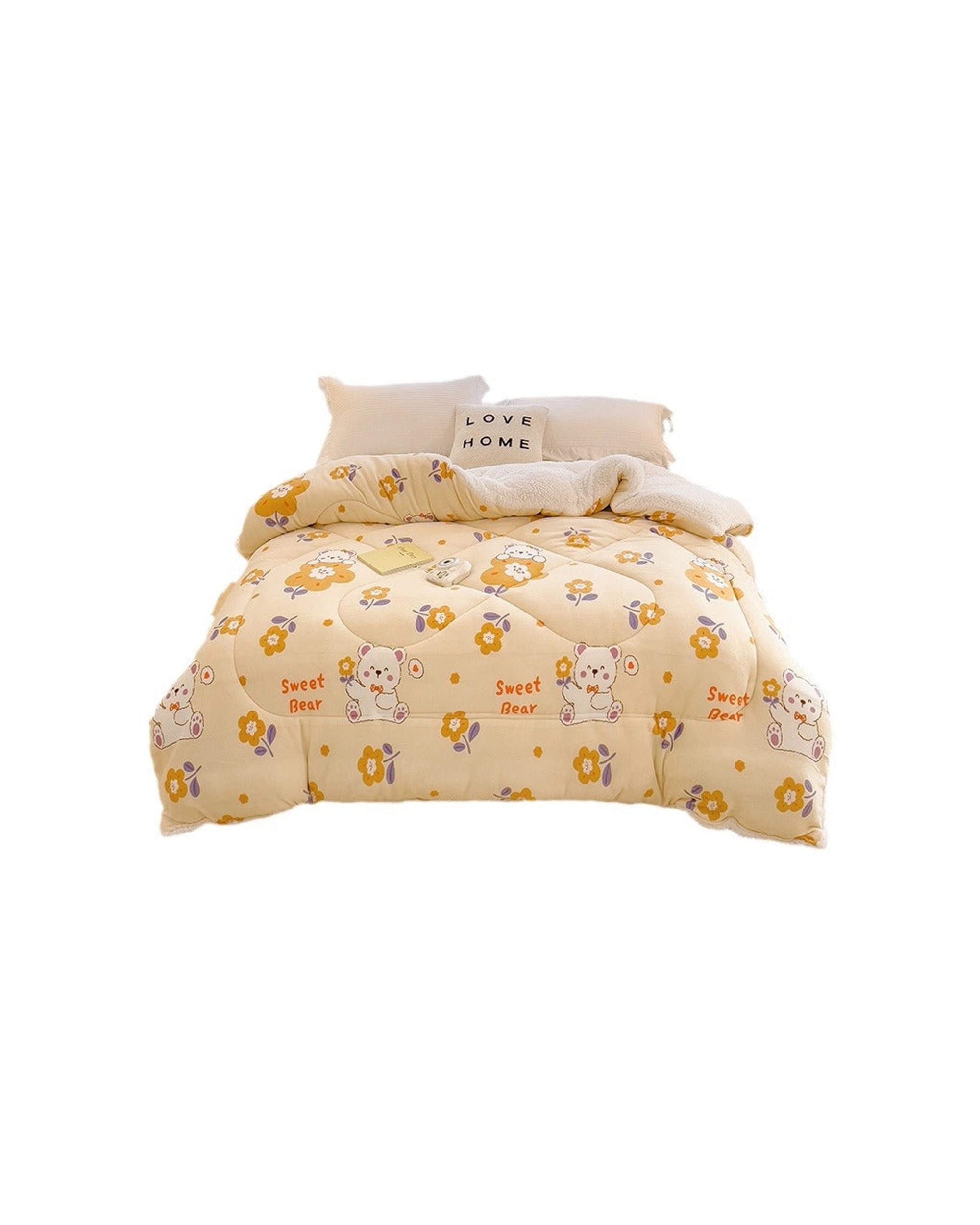 1 Cotton More Thick Winter Sherpa Blanket Comforter 200x230cm Sweet Bear - Pattern, 1 of 3