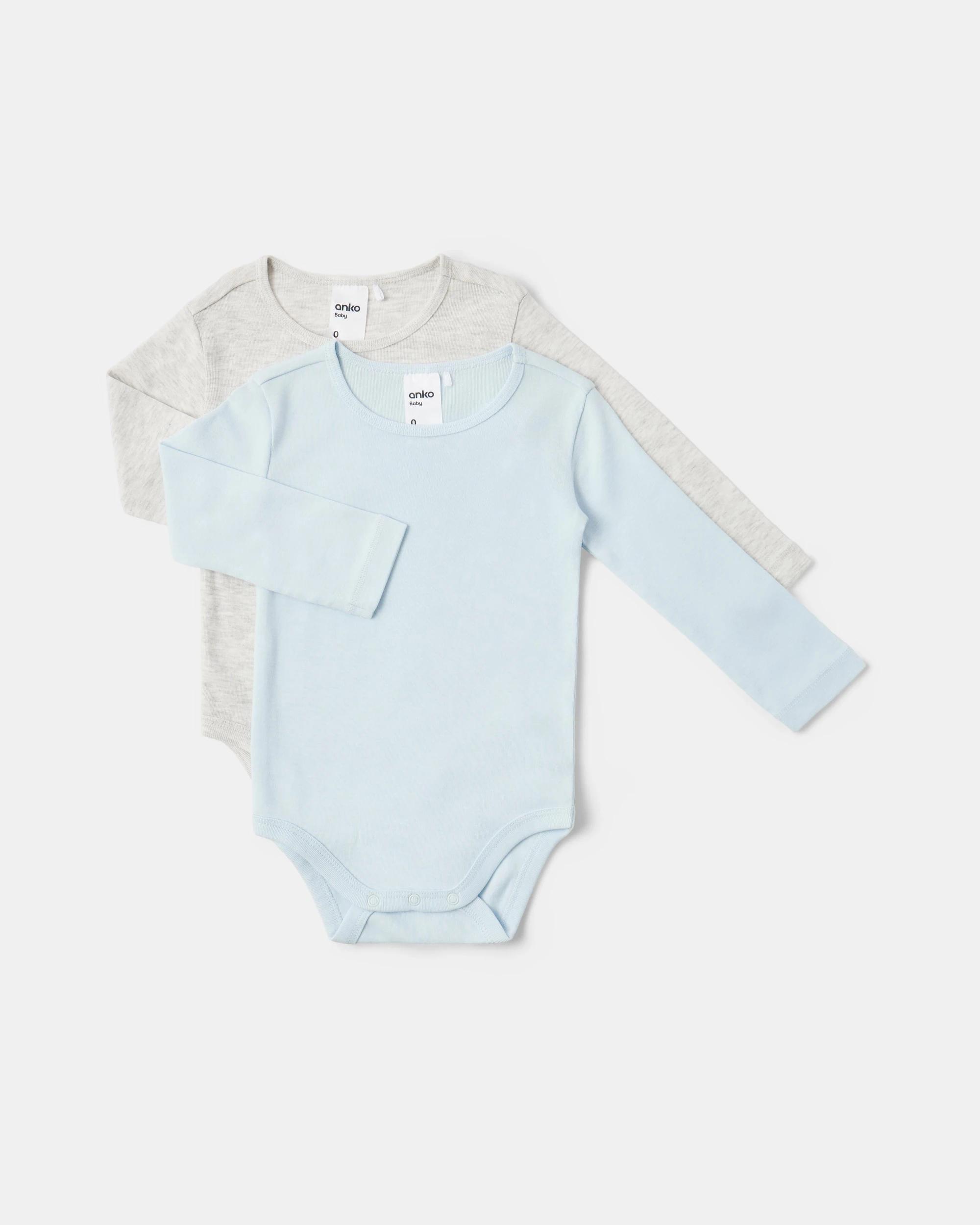 1 2 Pack Long Sleeve Bodysuits Blu Pck, 1 of 7