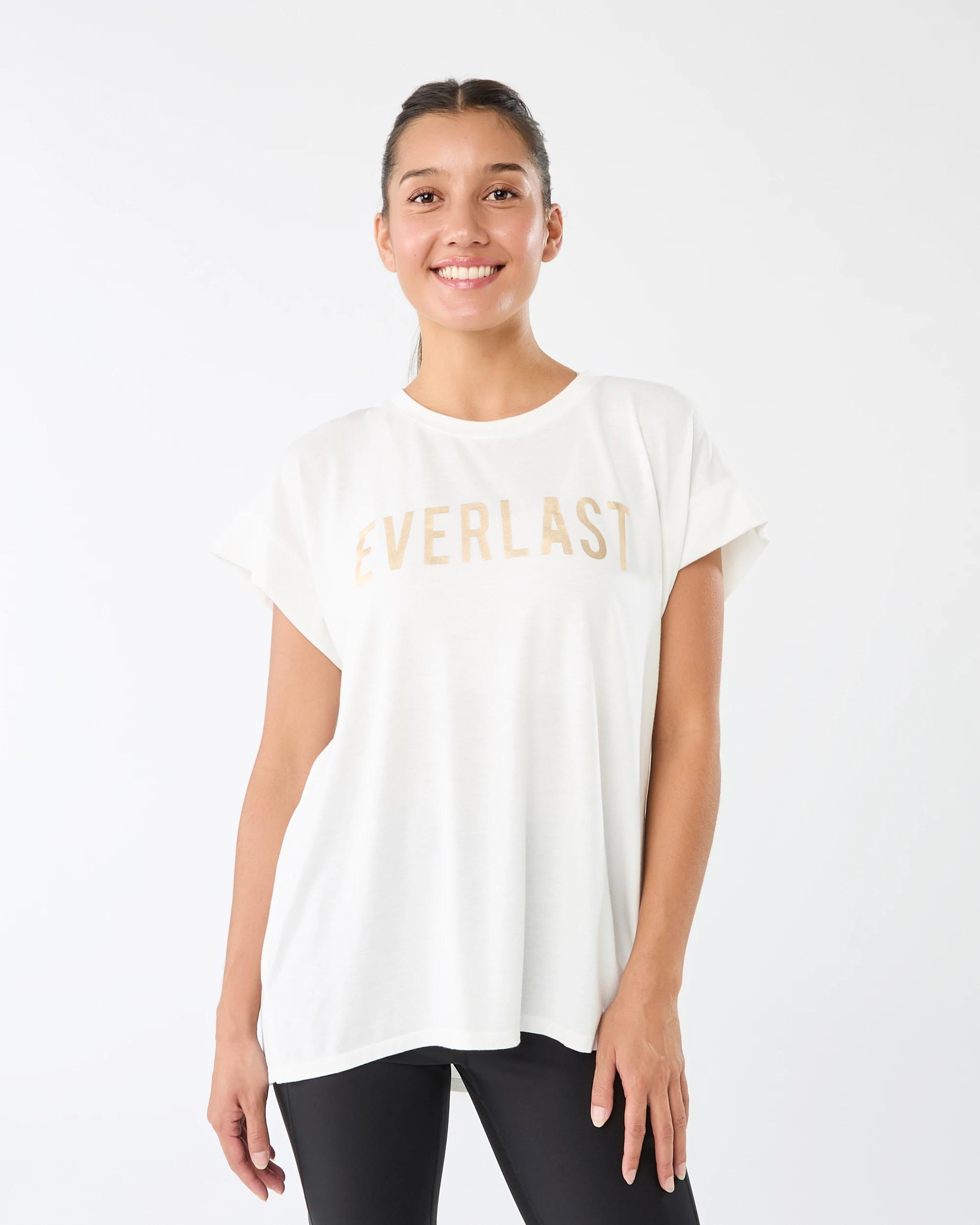 1 Everlast Womens Relaxed Longline T-shirt Mrshmallow, 1 of 7