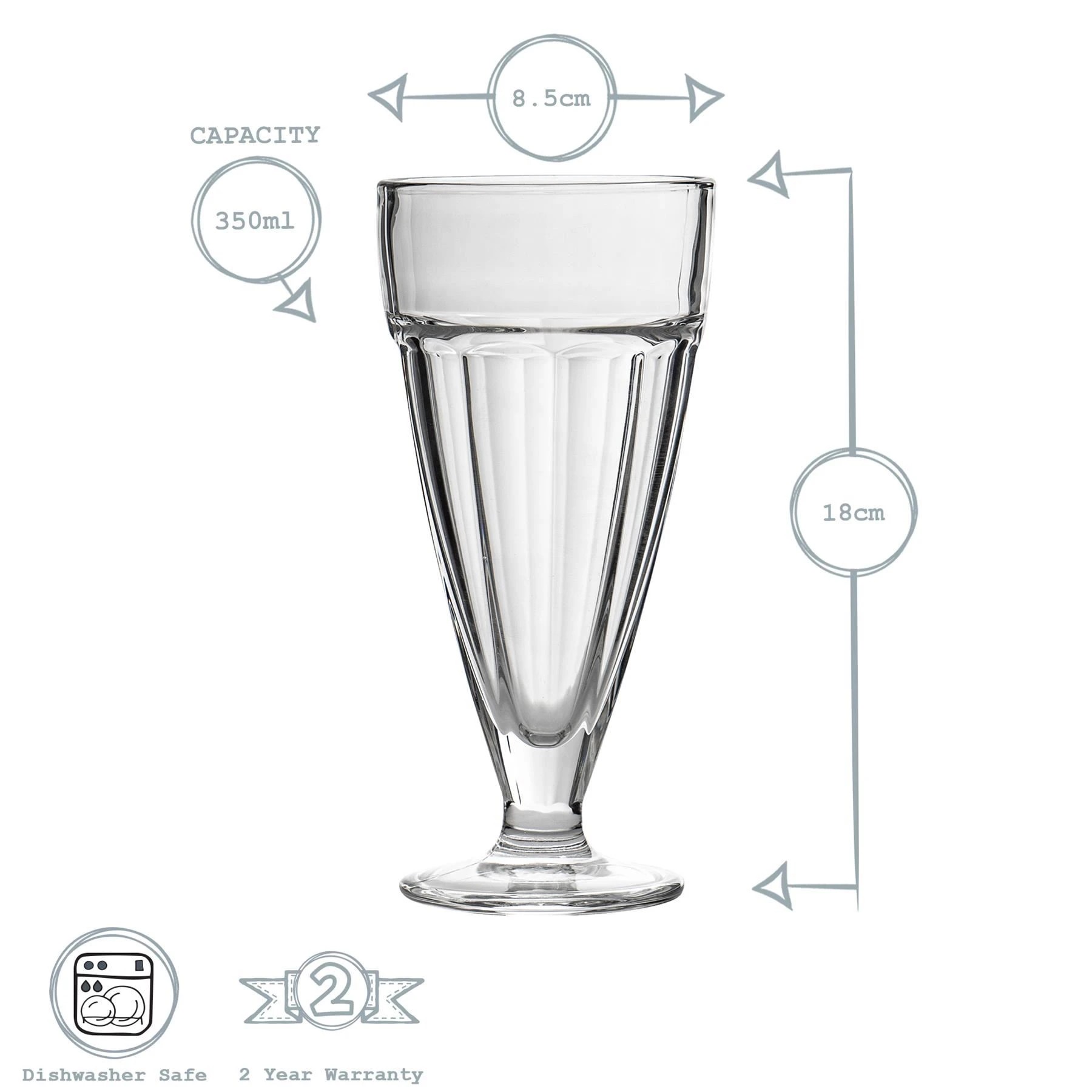 3 Argon Tableware Knickerbocker Glory Dessert Sundae Glasses - 350ml - Set of 8, 3 of 4