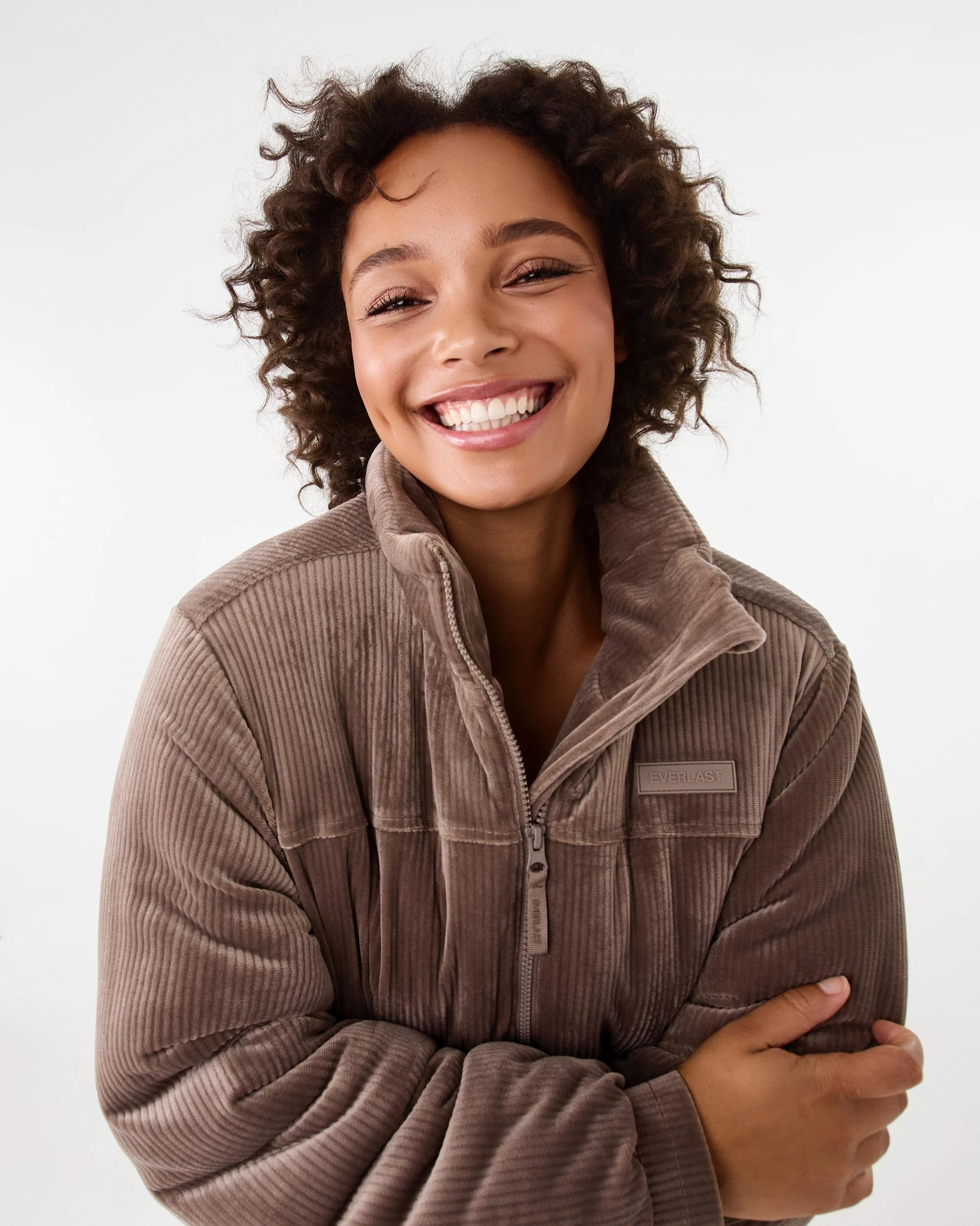 6 Everlast Womens Ribbed Velour Jacket Mushroom, 6 of 8