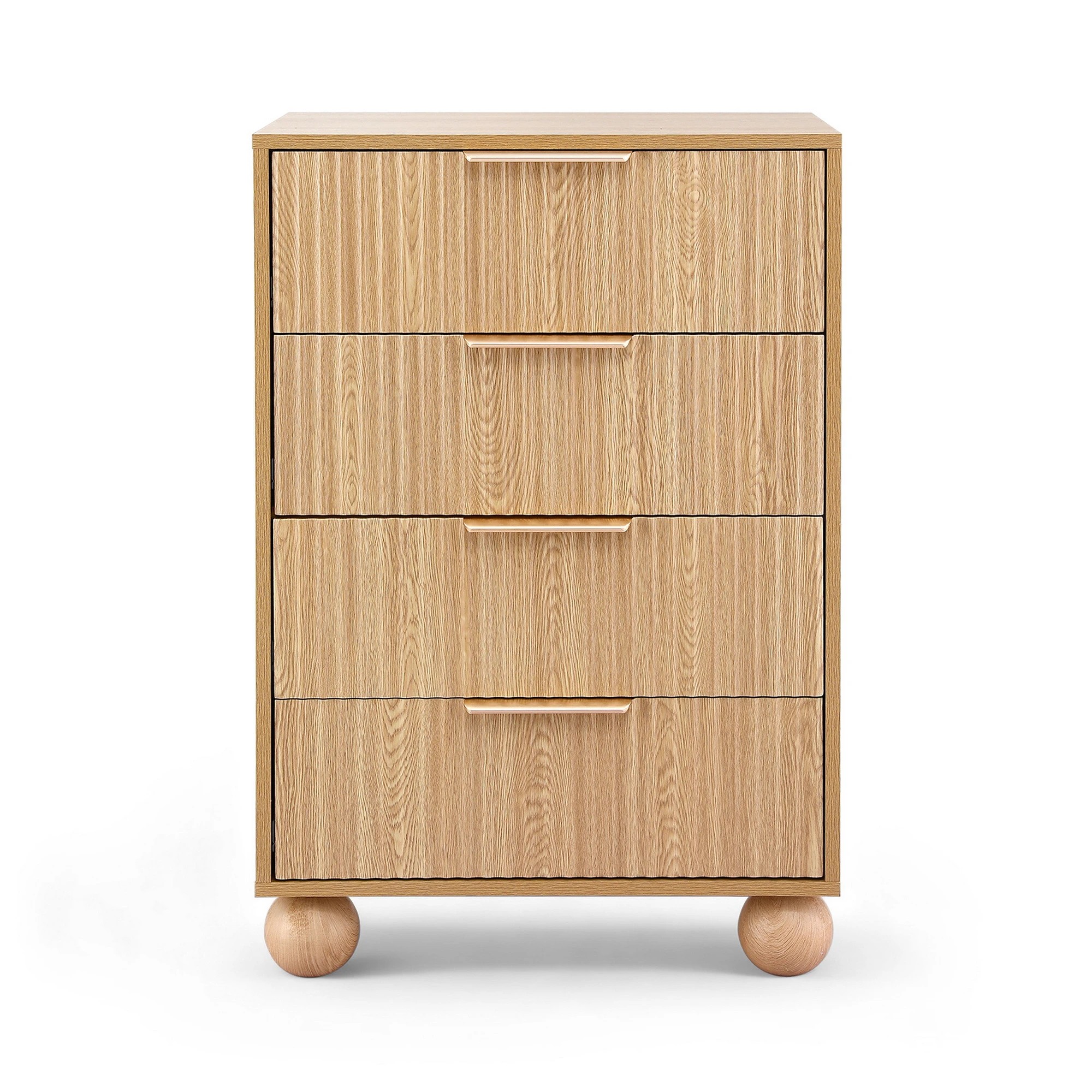 1 Artiss 4 Chest of Drawers Dresser Tallboy Pine - Natural, 1 of 8
