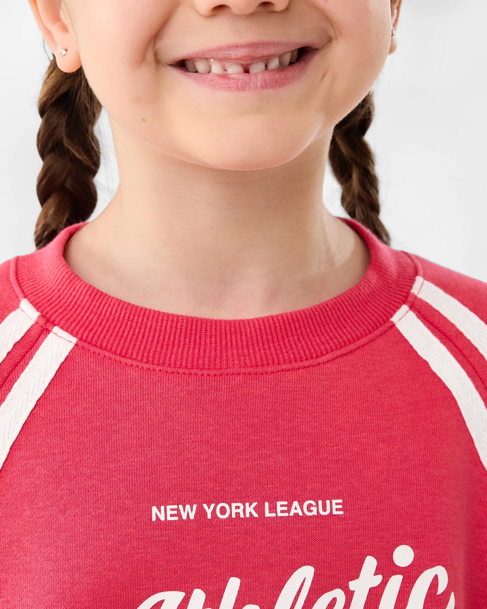 4 Raglan Sport Crew Neck Sweatshirt Red Slogan, 4 of 8