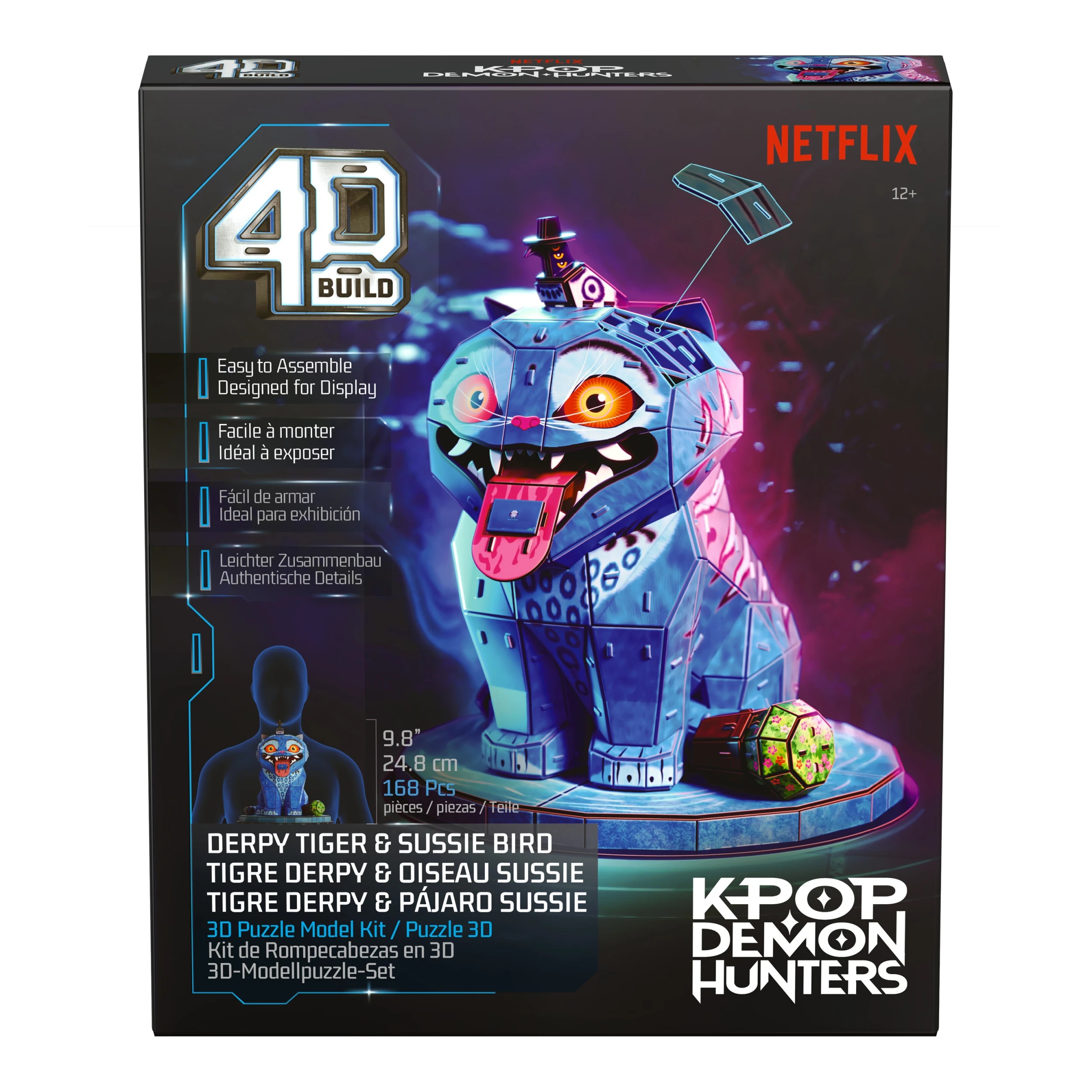 1 168 Piece KPop Demon Hunters 4D Build Derpy Tiger & Sussie Bird 3D Puzzle Model Kit, 1 of 7