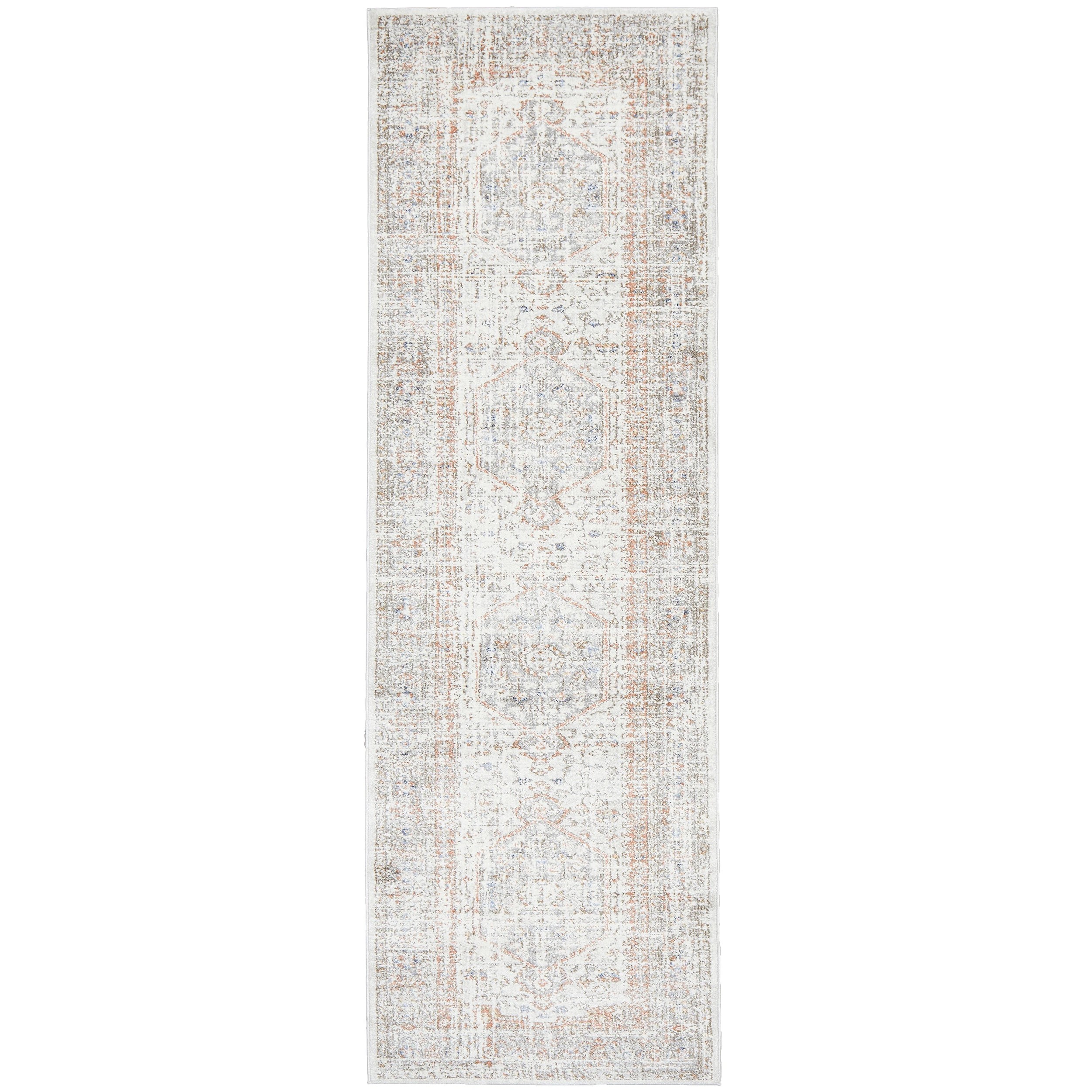 1 Common Ground Rugs Elite Lorissa 400x80cm - Large Runner Rug - White, 1 of 9