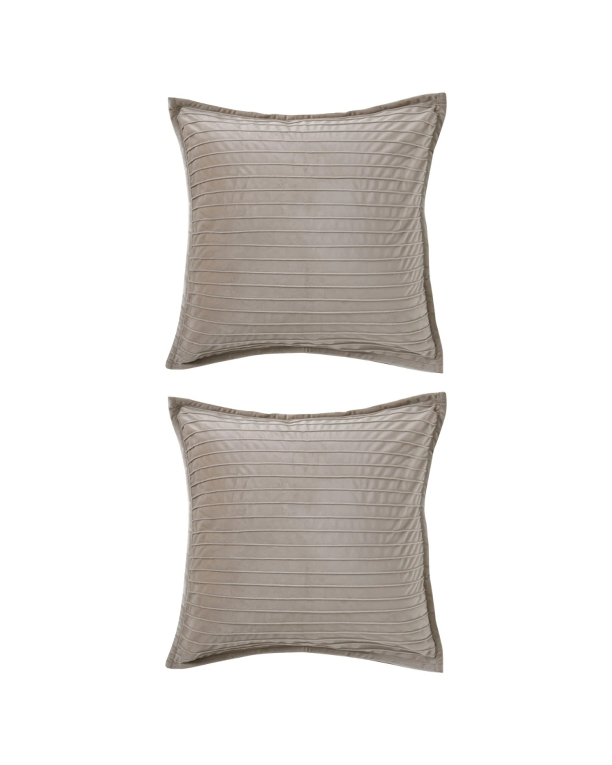 1 Bianca Saphira Velvet Ribbed European Pillowcase 2PK 65x65cm - Beige, 1 of 1