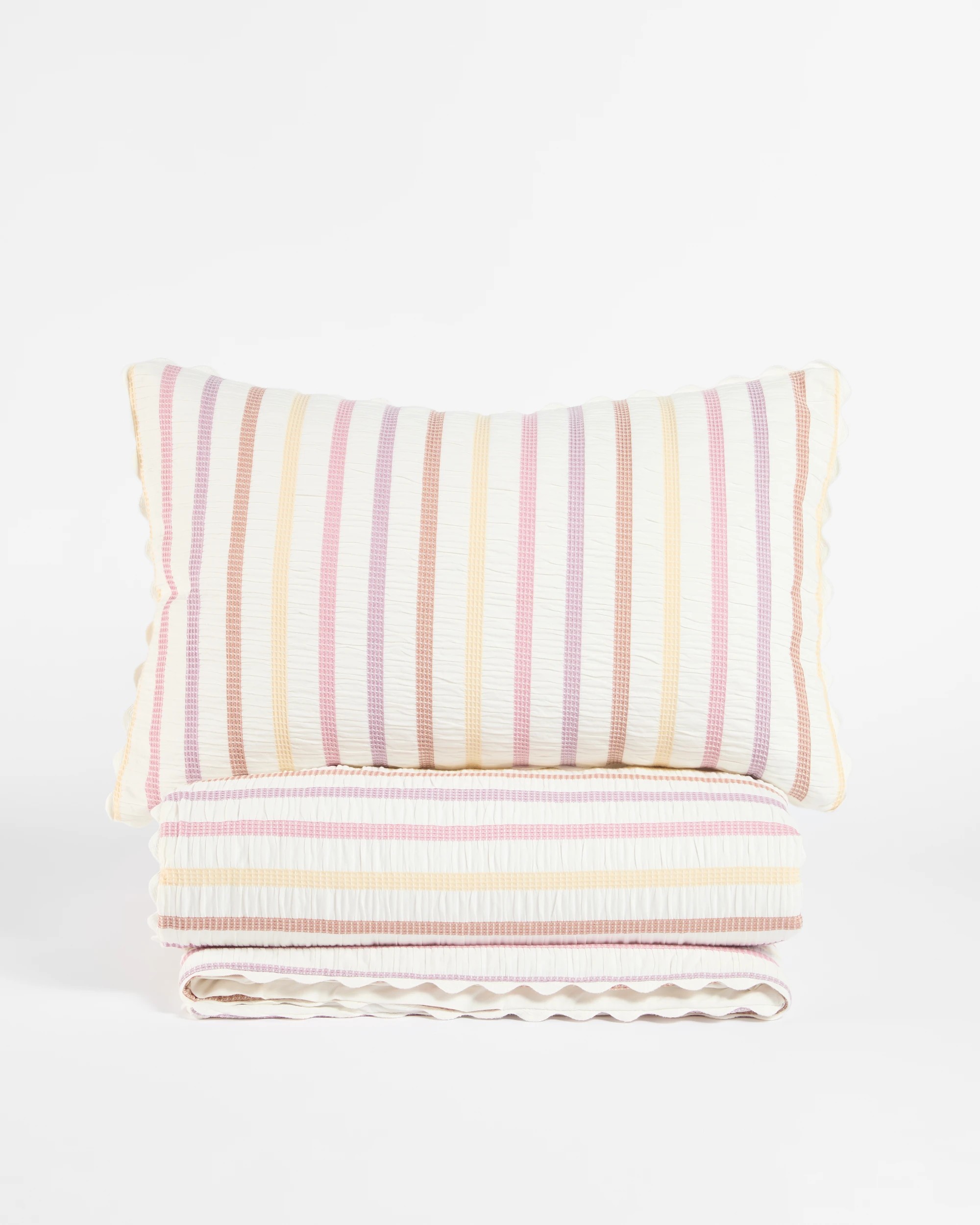 3 Target Frankie Waffle Stripe Seersucker Kids Quilt Cover Set - Queen Bed - Pink, 3 of 6