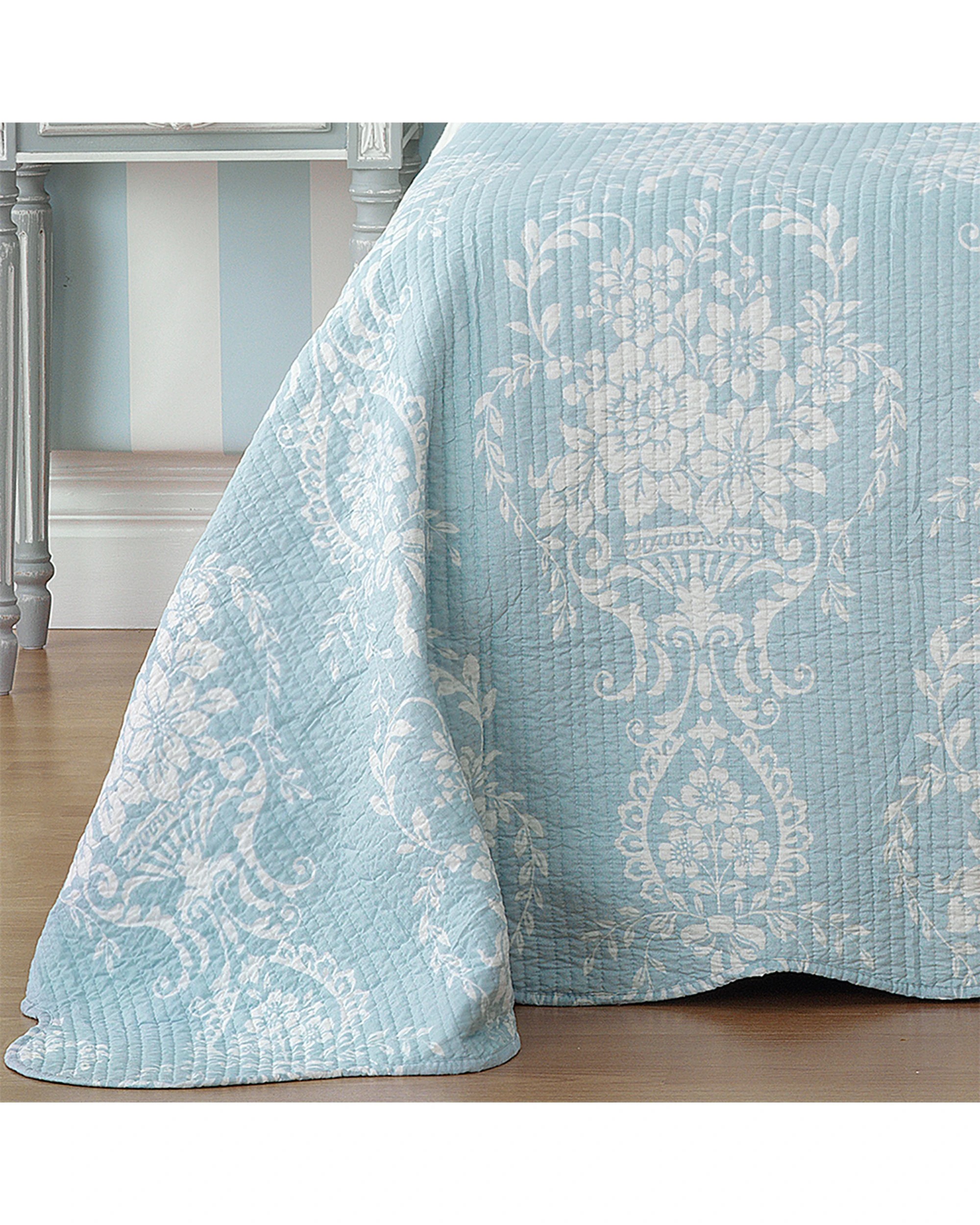 2 Bianca Florence Bedspread Pillowcase Set - King Bed - Blue, 2 of 3