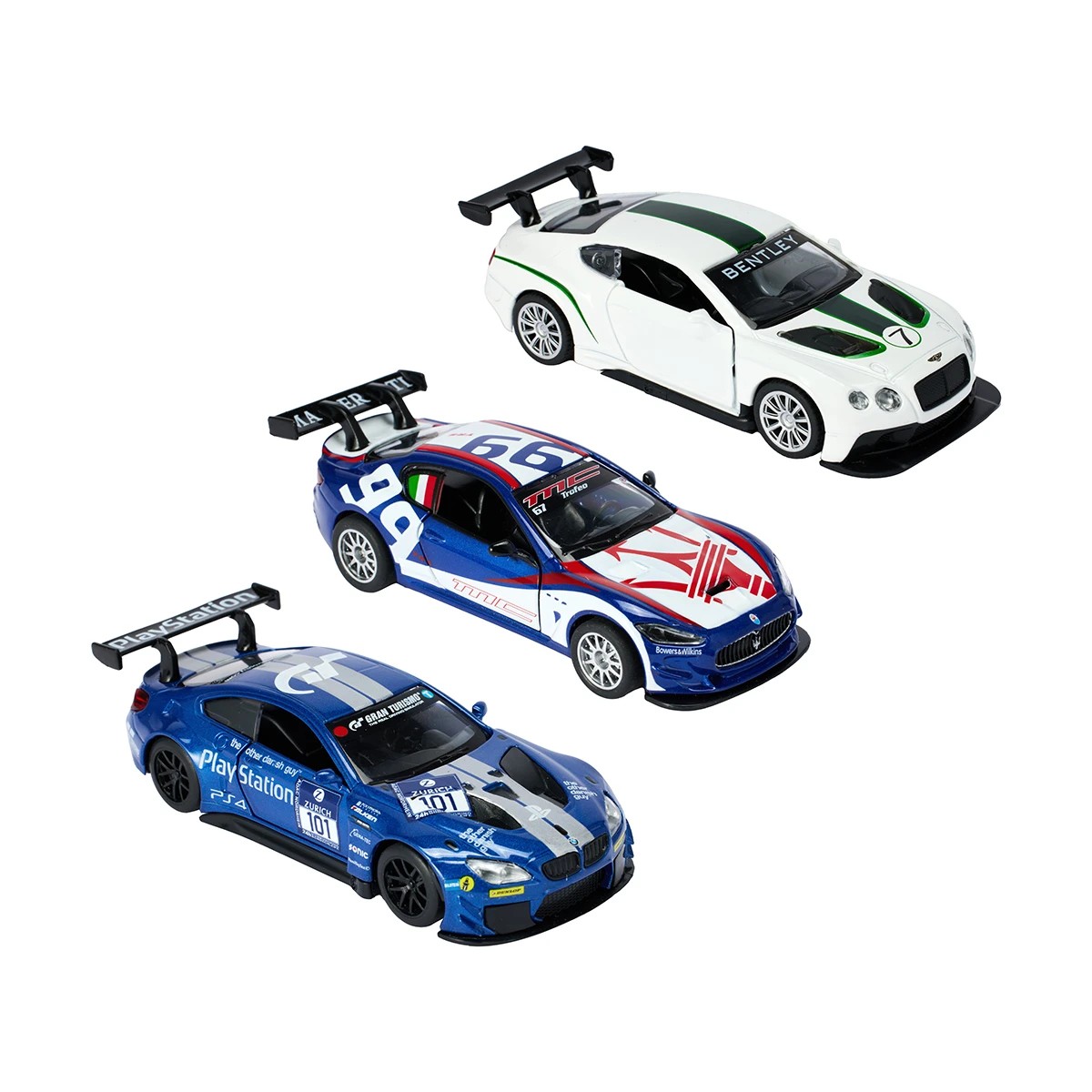 7 3 Pack Metal Speed Zone 1:38-43 Scale Diecast Cars, 7 of 9