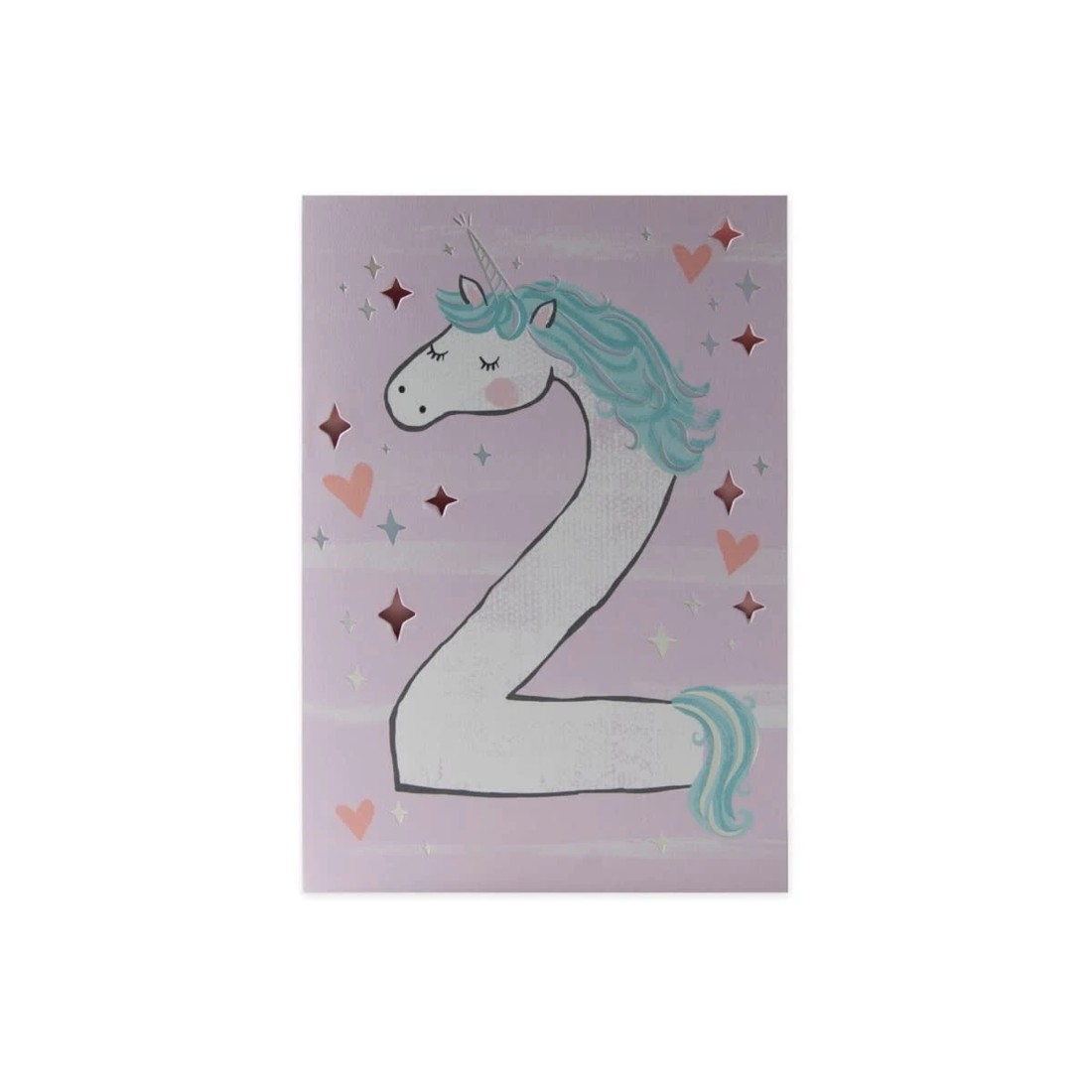 3 Connections from Hallmark 2nd Birthday Card - Unicorn Number, 3 of 3