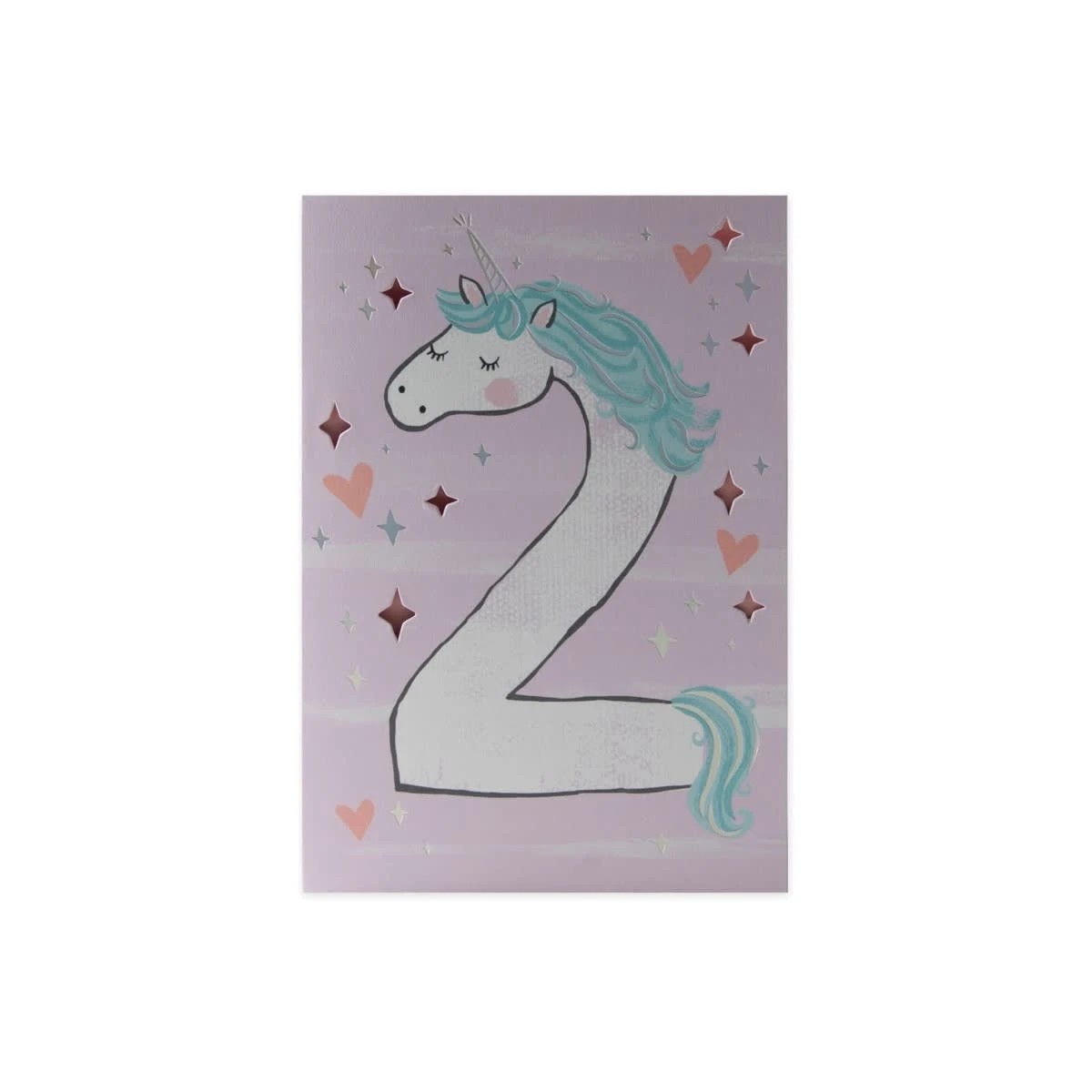 3 Connections from Hallmark 2nd Birthday Card - Unicorn Number, 3 of 3