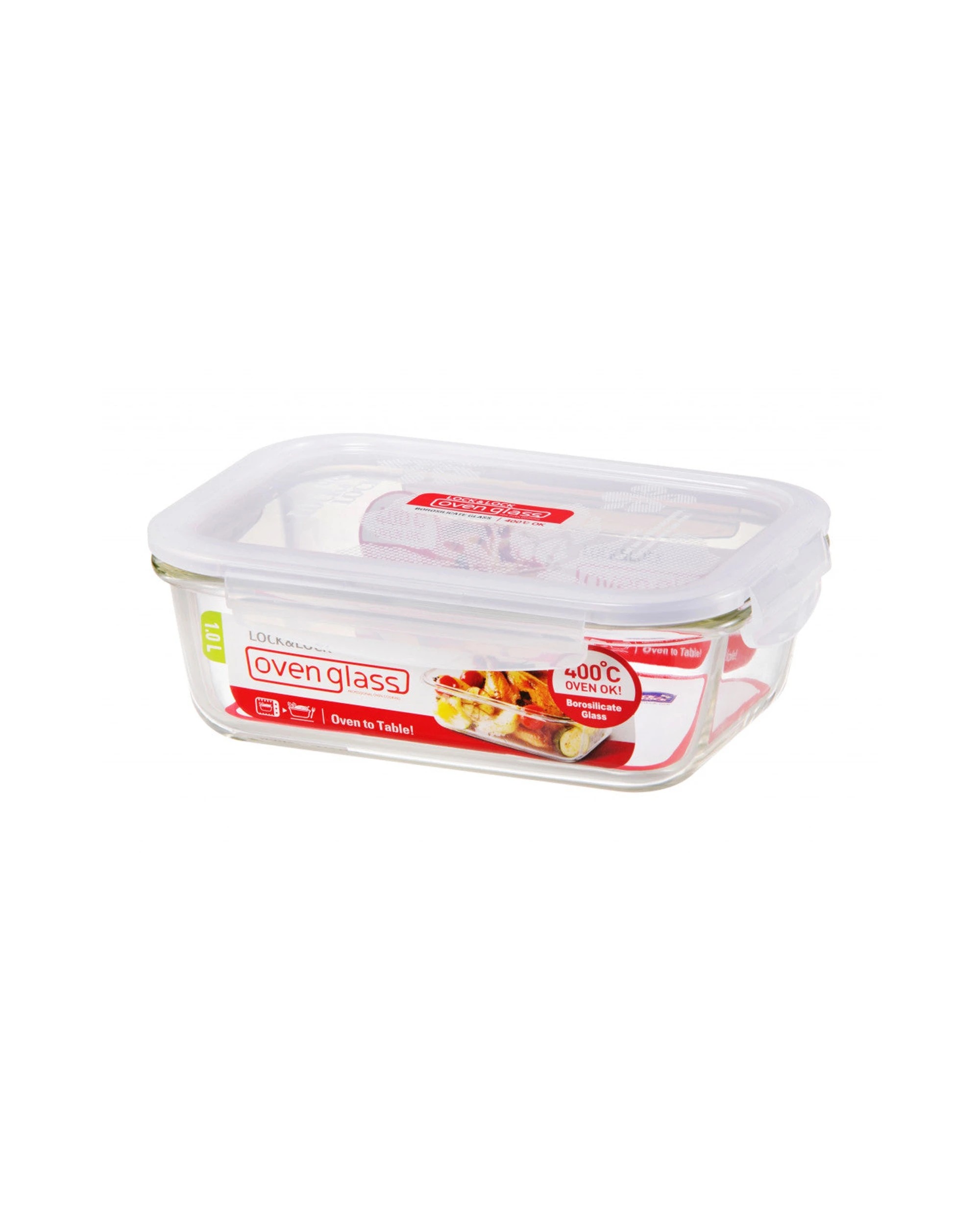 1 Lock & Lock Euro Glass Borosilicate Heat Resistant Glass Rectangular Container 630ml - Clear, 1 of 3