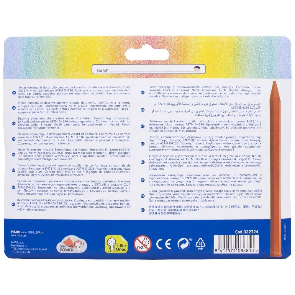 4 Milan Triangular Plastipastel Pencils Assorted 24 Pack, 4 of 8