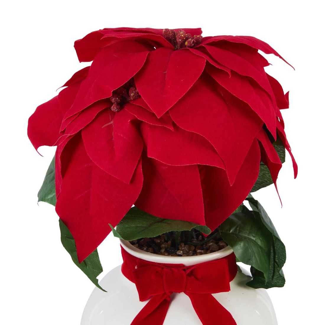 2 Christmas Artificial Poinsettia in Pot, 2 of 2