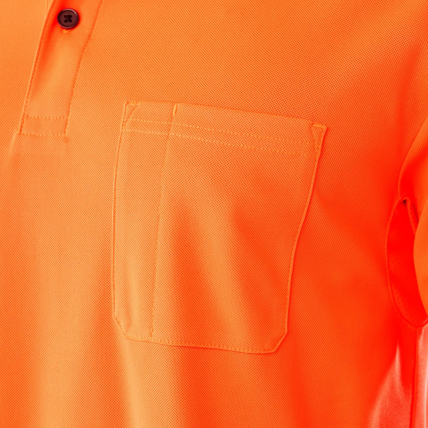6 Workwear Short Sleeve Hi-Visibility Cool Polo Shirt SAFETY ORANGE, 6 of 8