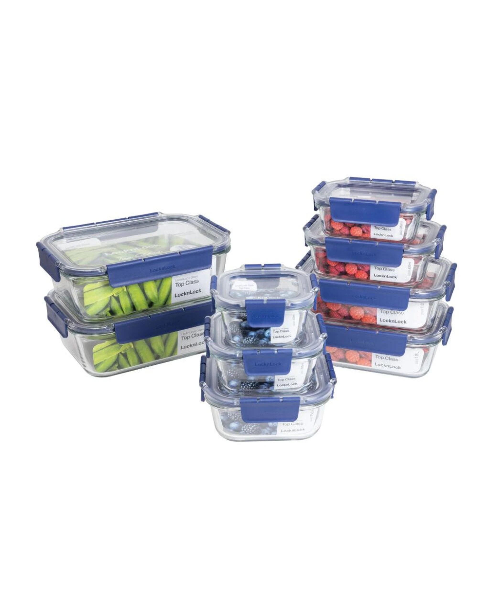 1 Lock & Lock Top Class Glass Container Set  9 Piece, 1 of 6