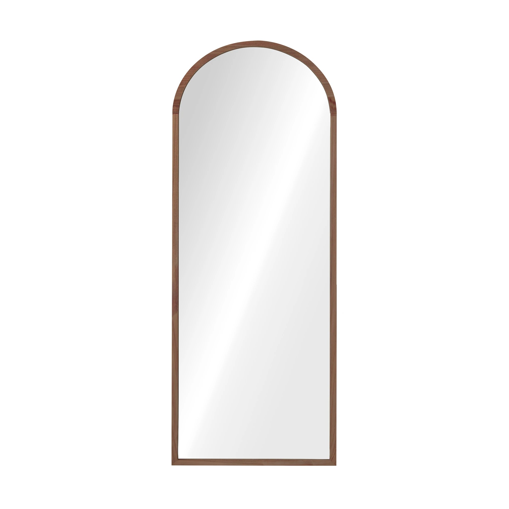 7 Oikiture Wooden Full Length Mirror 166x60cm Arched Dressing Floor Mirrors
 - Brown, 7 of 10