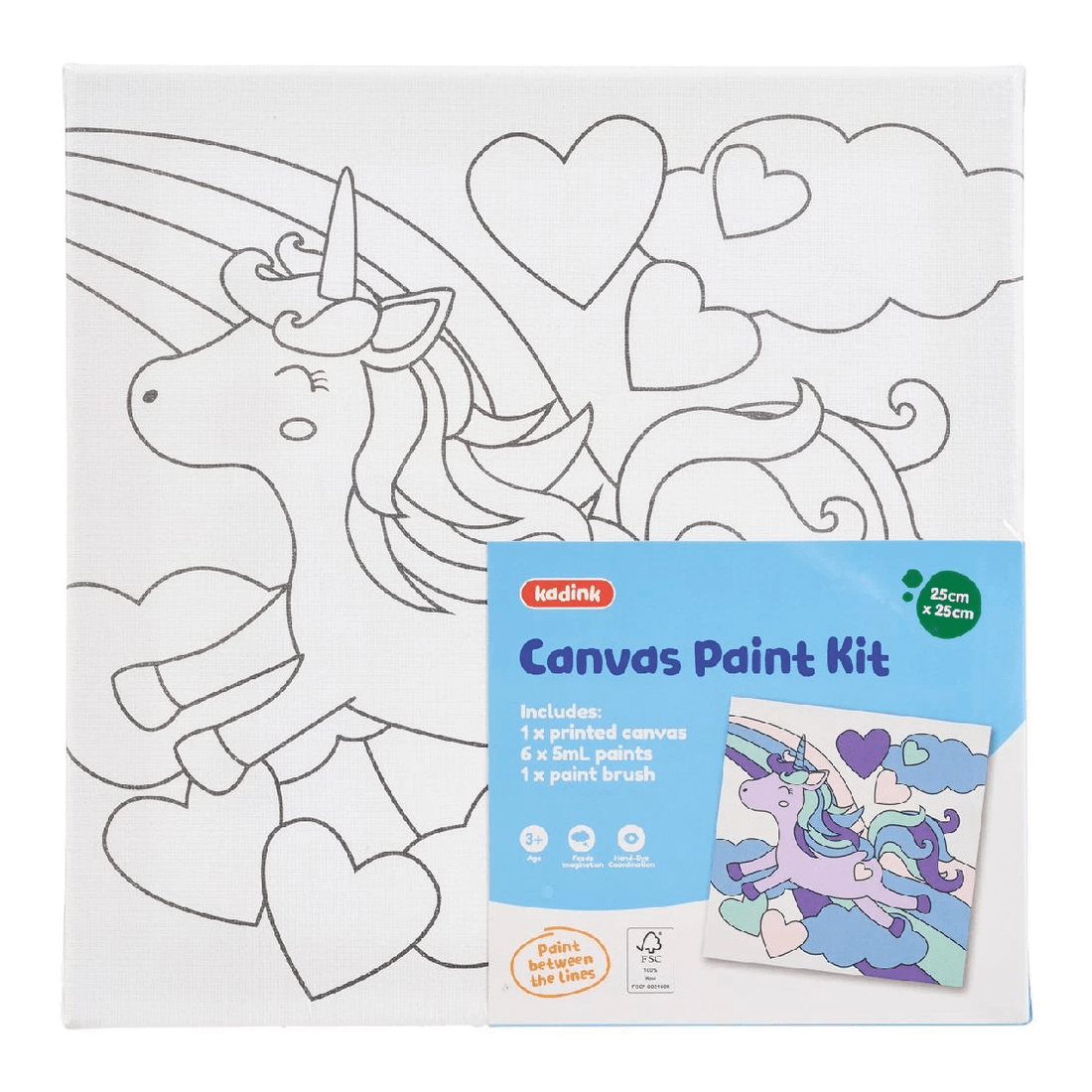 1 Kadink Canvas Painting Kit 25x25cm Unicorn, 1 of 3