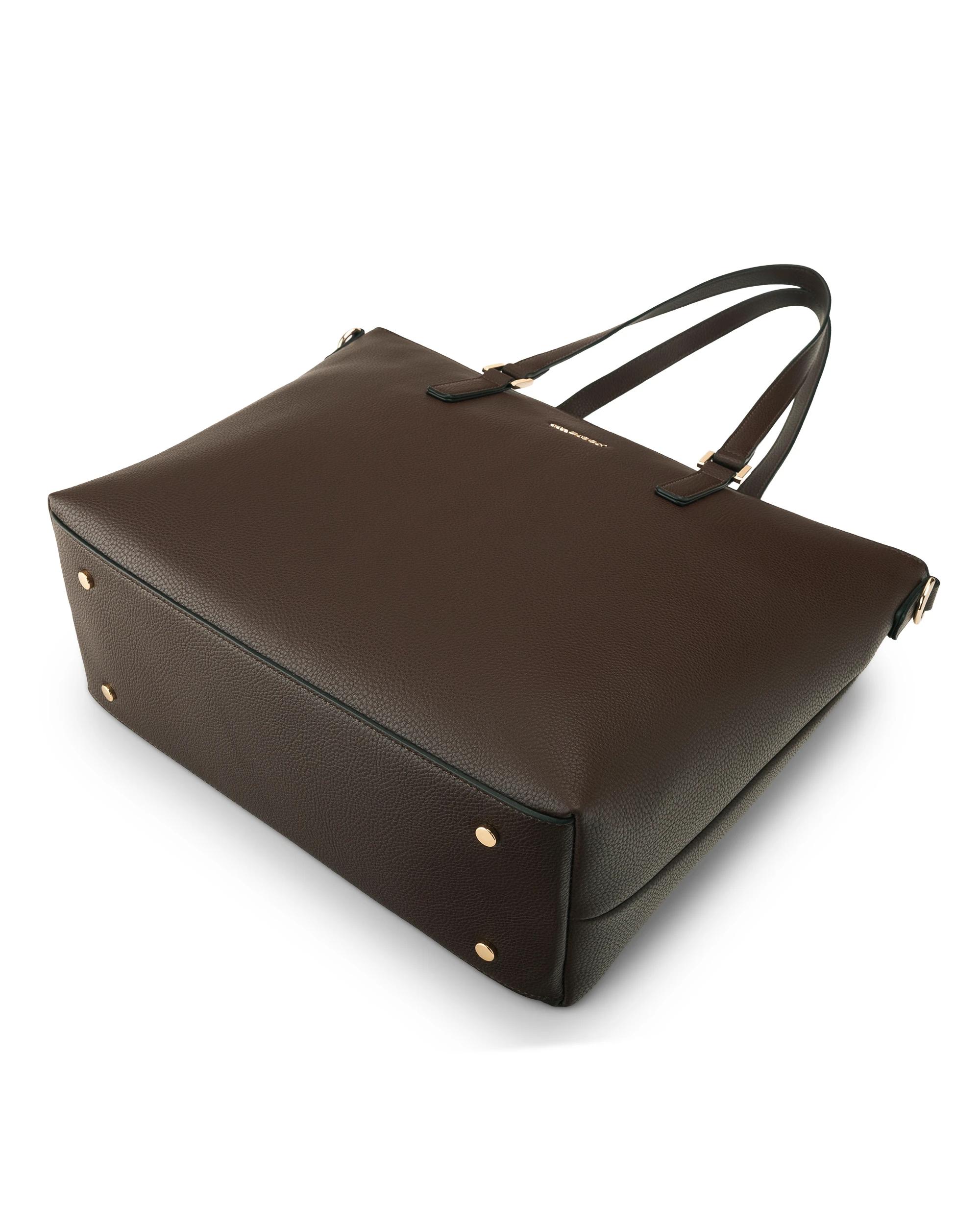 7 Madison Accessories Inga Large Tote Bag with Laptop Pocket CHOCOLATE, 7 of 8