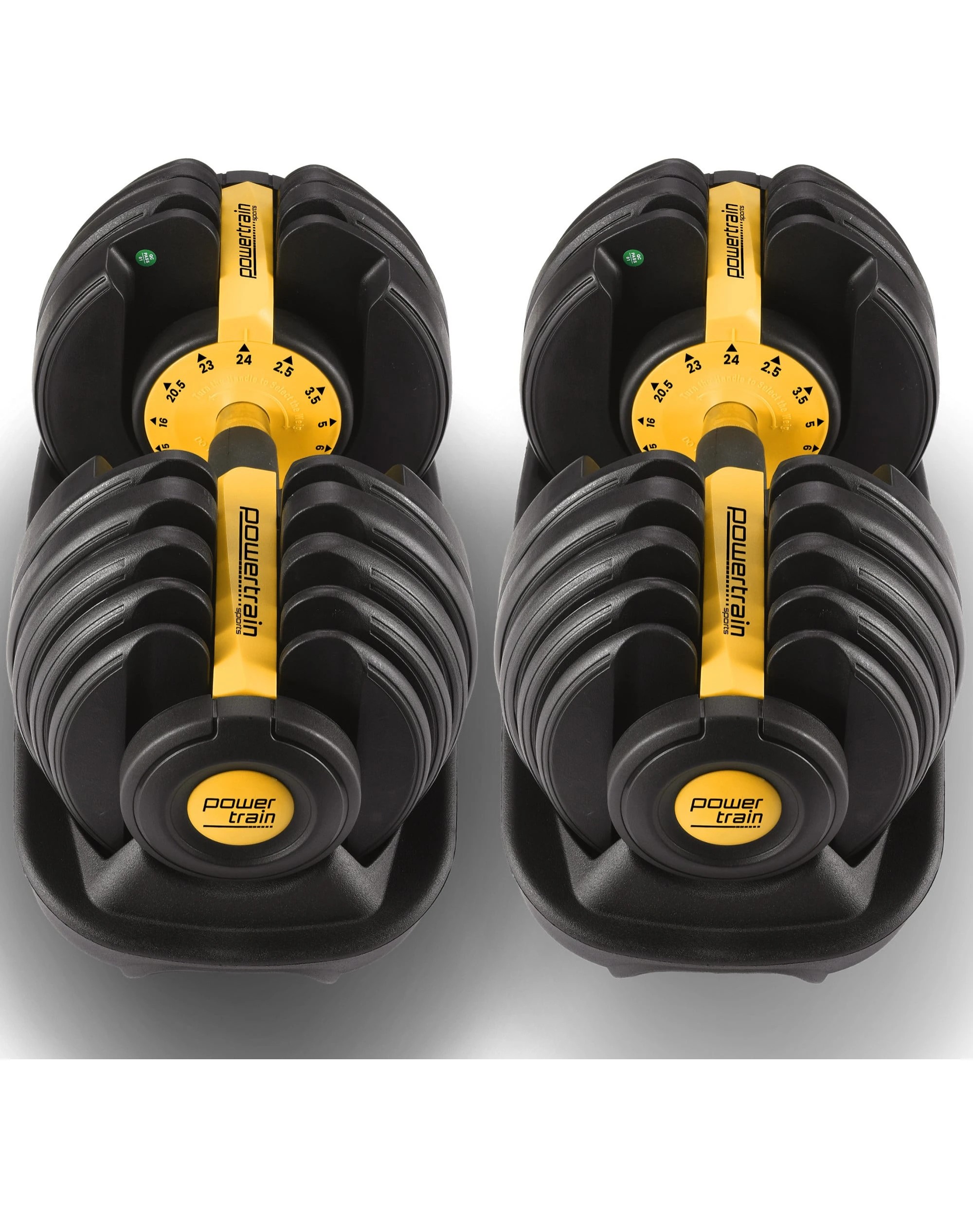 6 Powertrain 48kg Adjustable Dumbbell Set Home Gym Exercise Equipment Weights Gold, 6 of 7