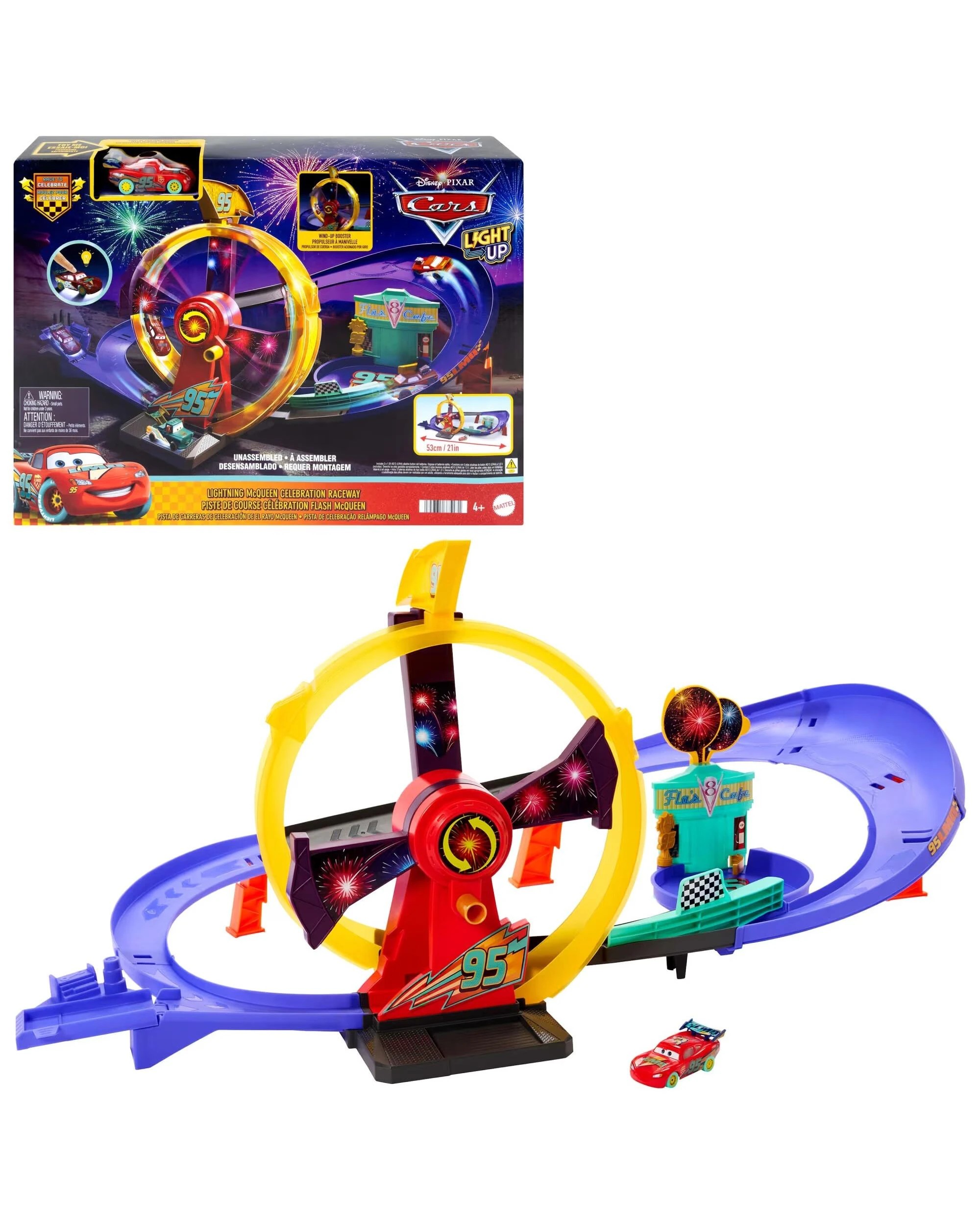 1 Disney Pixar Cars Race to Celebrate Lightning McQueen Celebration Raceway Playset, 1 of 2