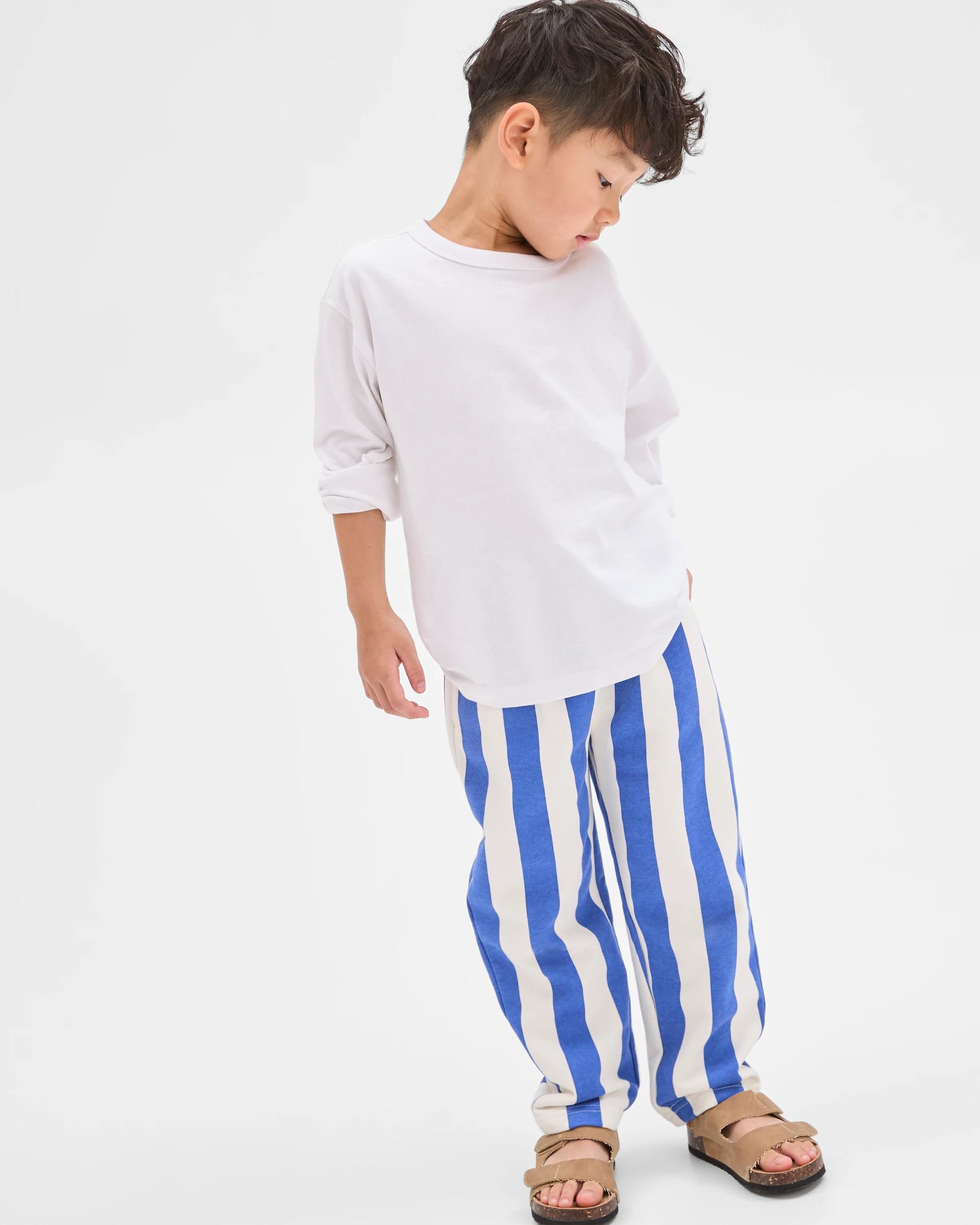 3 Target Kids  Australian Cotton Blend Vertical Stripe Trackpants BLUE, 3 of 6