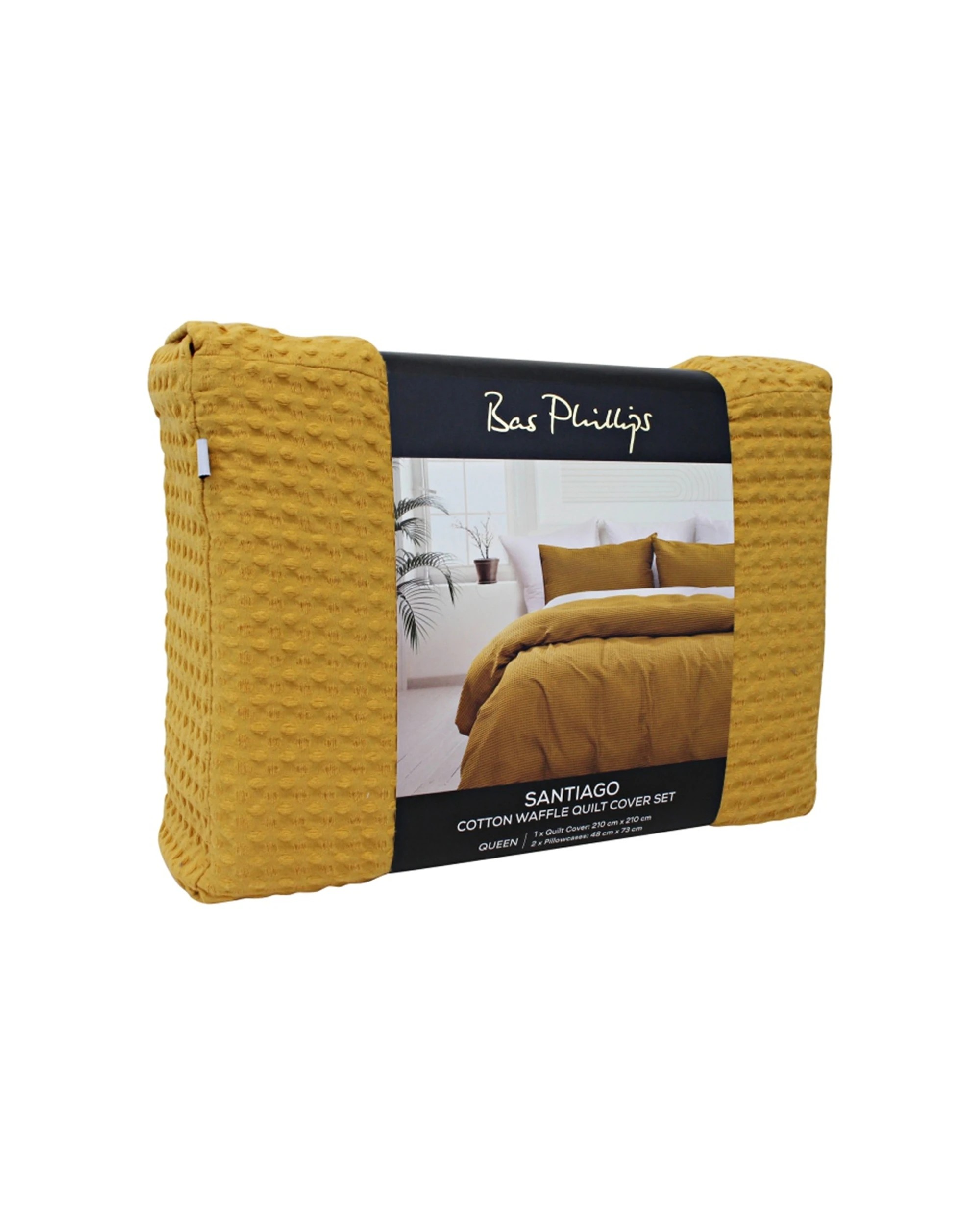 3 Bas Phillips 3pc Bas Phillips Santiago Cotton Waffle Quilt Cover Set Ginger - Queen Bed - Orange, 3 of 6