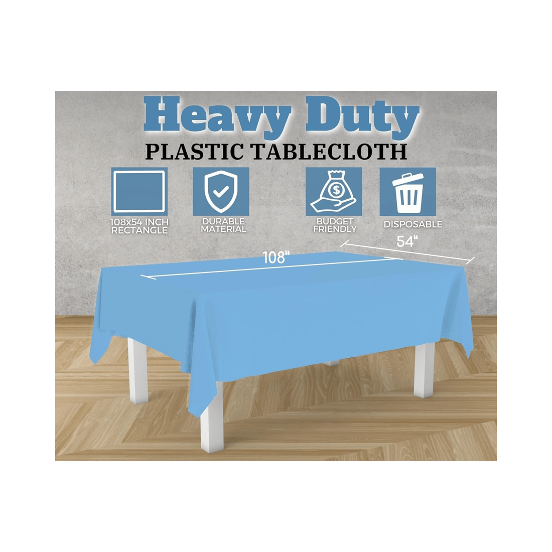 5 BR Home Reusable and Washable Table Cloth for Christmas Parties, 137cm x 274cm, 5 of 6