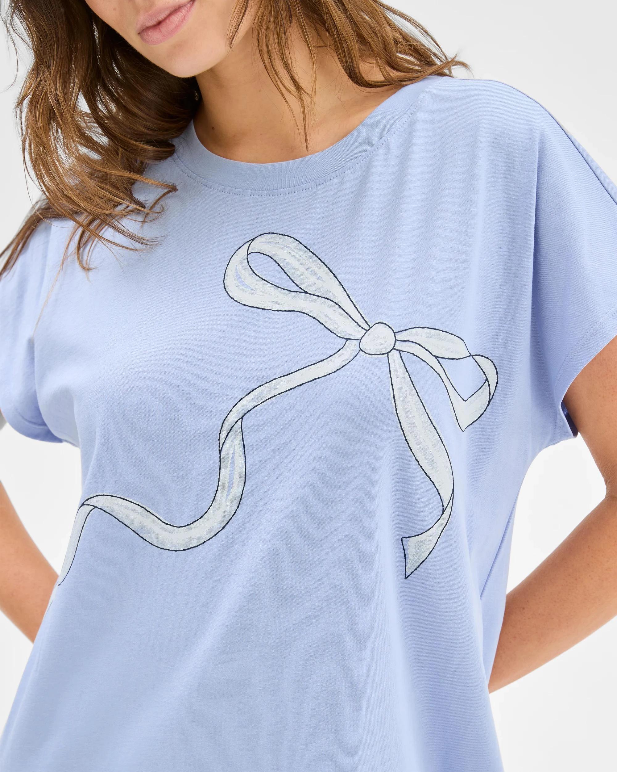 3 Target Australian Cotton T-Shirt Nightie BLUE BOWS, 3 of 5