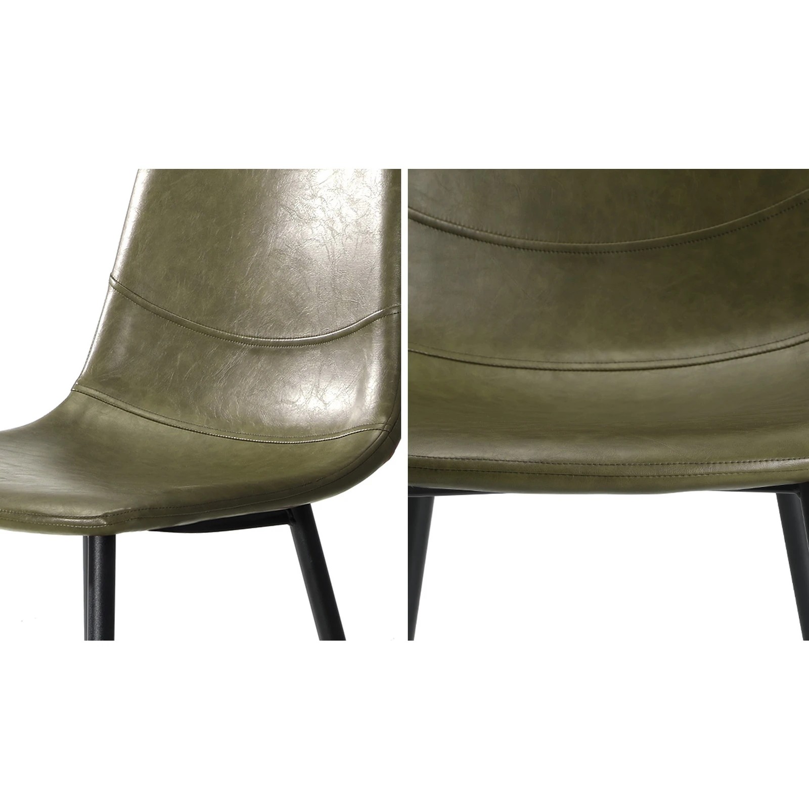 4 Oikiture 4x Dining Chairs Kitchen Accent Chair Lounge Room PU Leather - Green, 4 of 9