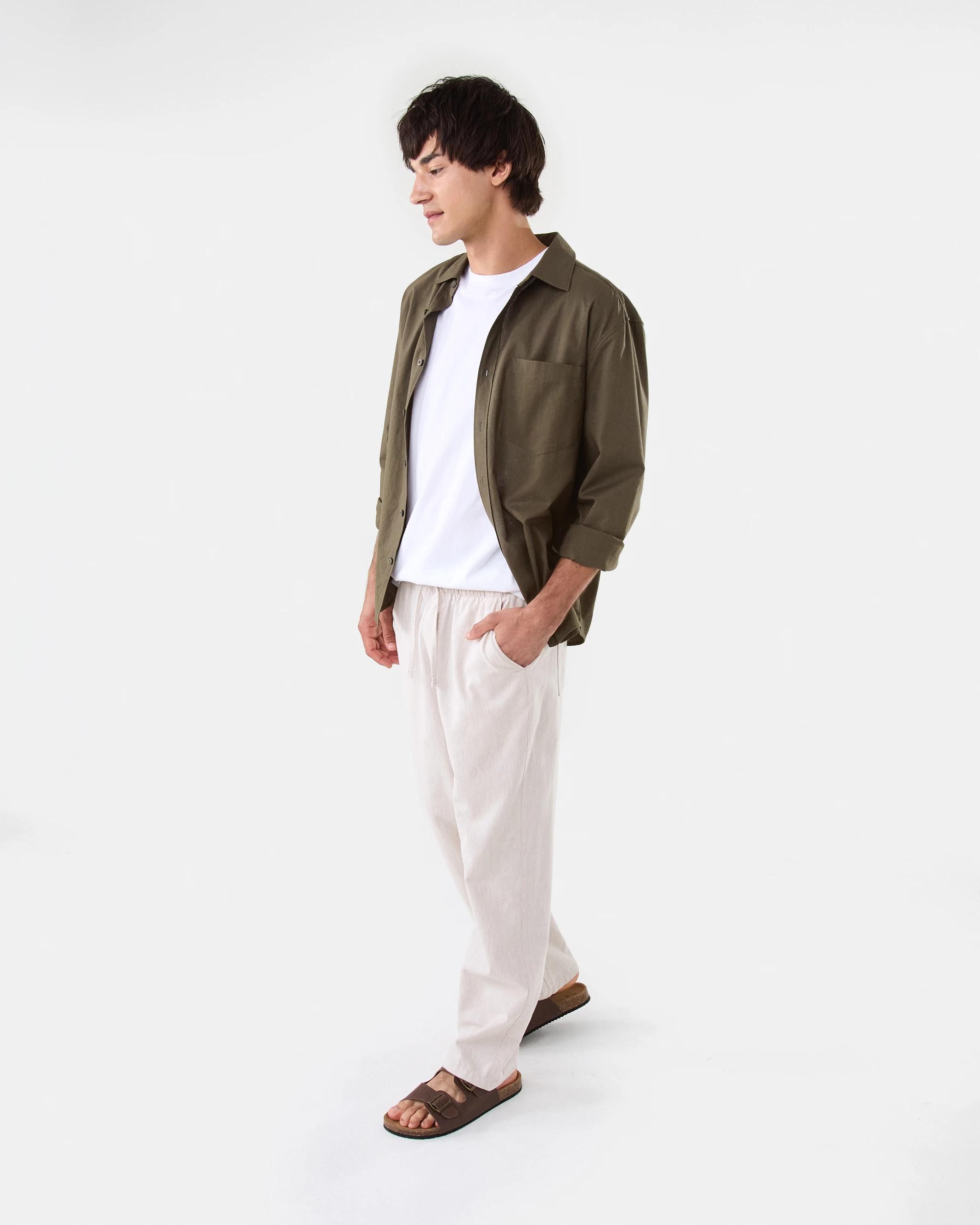 3 Cotton Linen Chino Pants BARLEY YD, 3 of 6