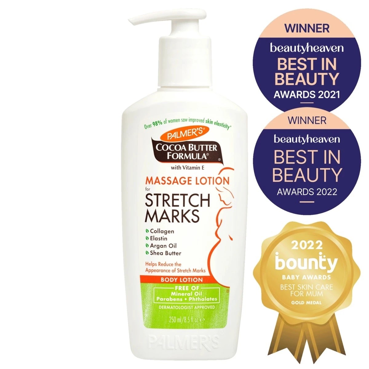 3 Palmer's Cocoa Butter Massage Lotion for Stretch Marks 250ml - Collagen, Elastin, Argan Oil & Shea Butter, 3 of 5