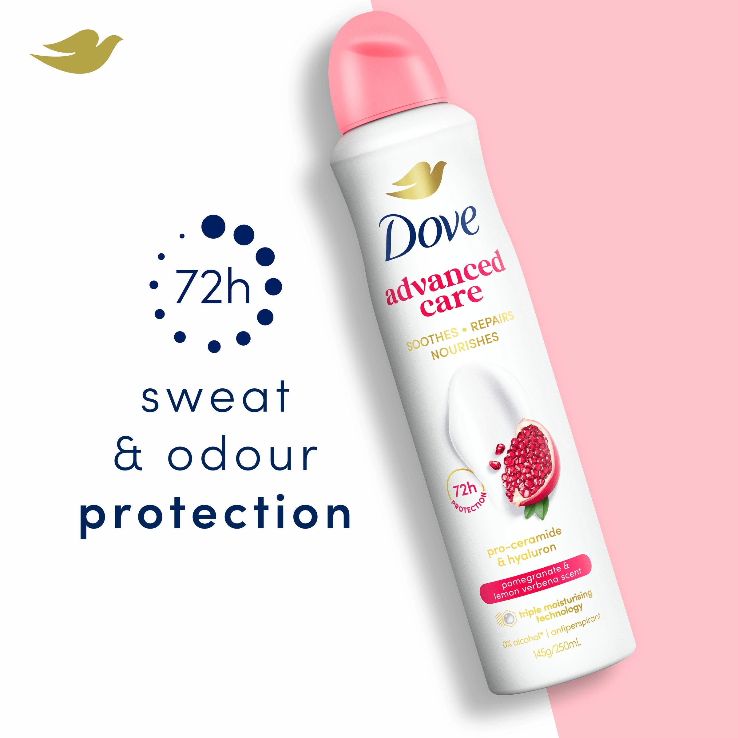 3 Dove Advanced Care Go Fresh Antiperspirant Deodorant 250ml - Pomegranate and Lemon Verbena Scent, 3 of 10