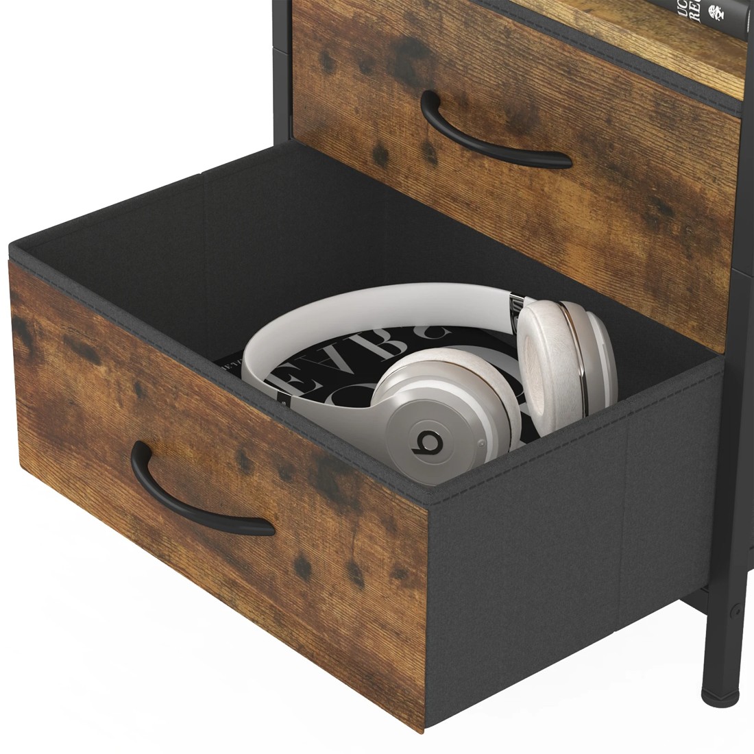 5 Advwin Led Bedside Table Set Of 2 Charging Station Nightstand, 5 of 6