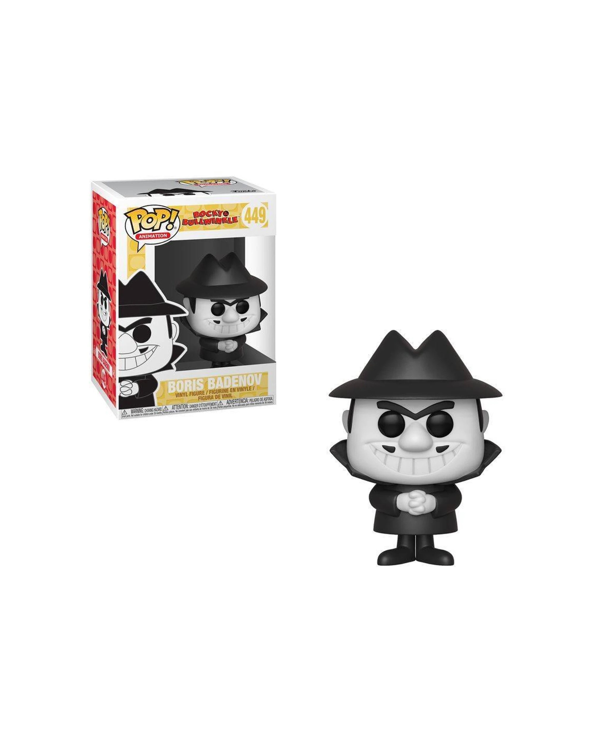 2 Pop Vinyl Figurine Rocky And Bullwinkle - Boris 10cm Plastic Display Ready - Black, 2 of 3