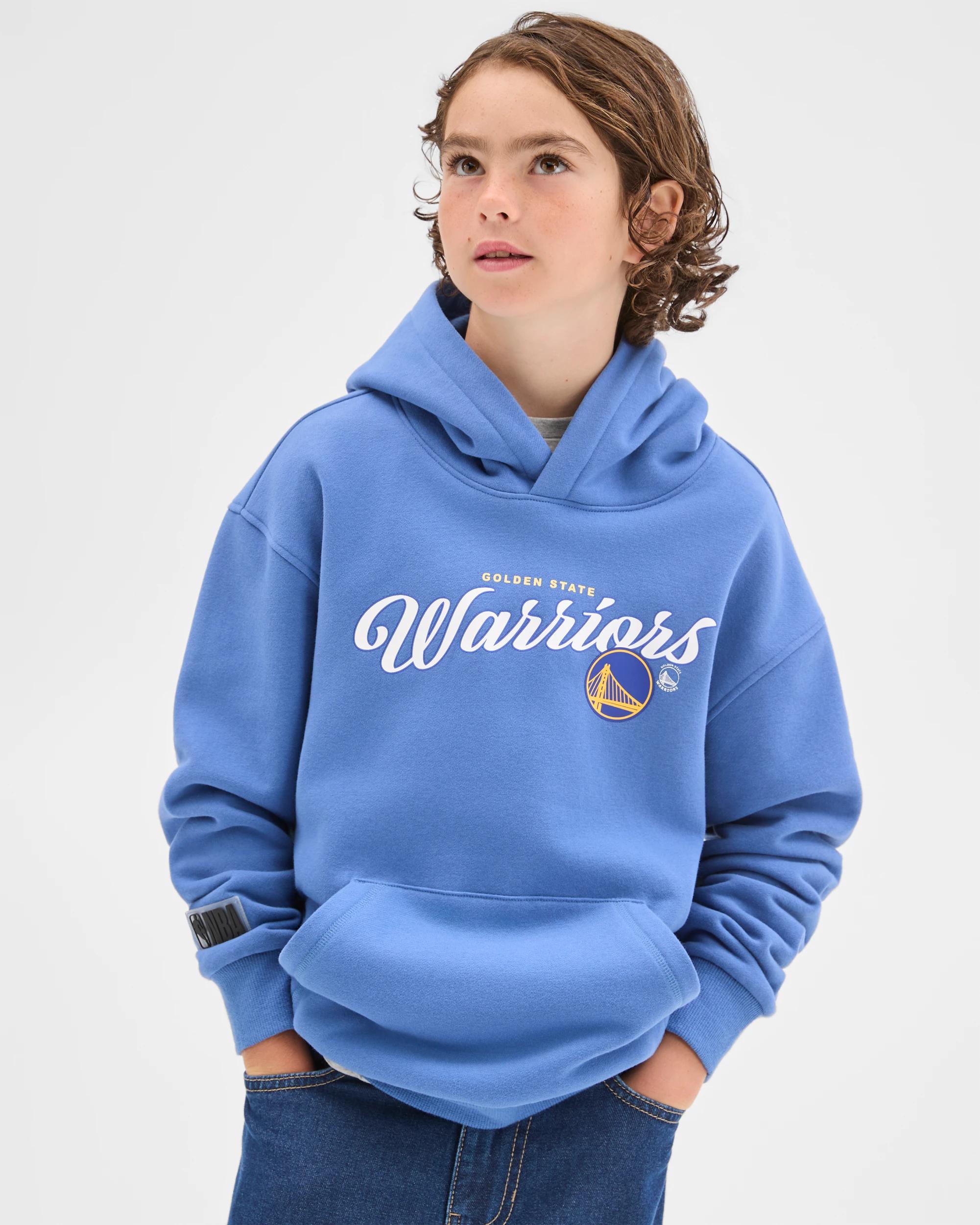 2 NBA Australian Cotton Blend Oversized Popover Jumper BLUE, 2 of 7