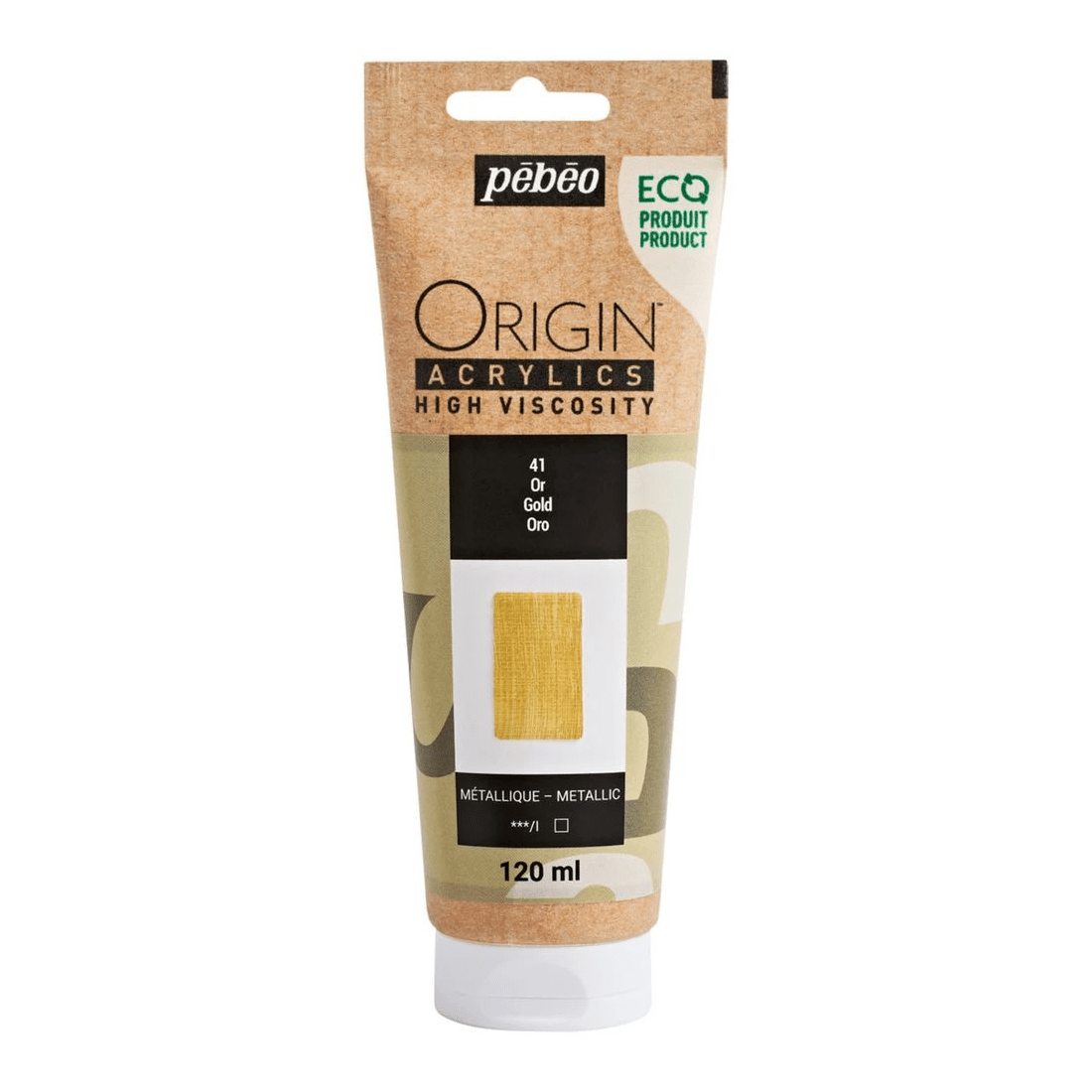 1 Pebeo Origin Acrylic Paint 120mL Gold, 1 of 2