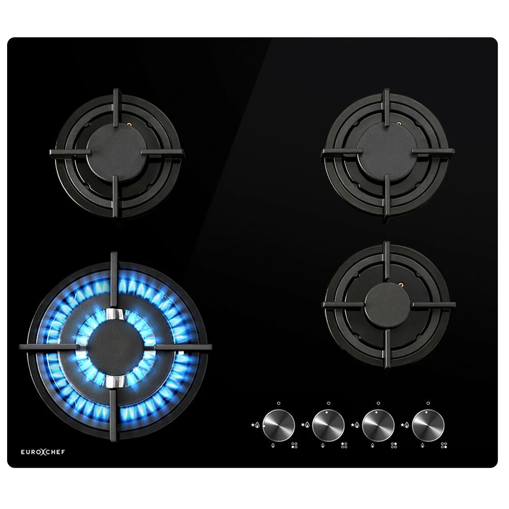 1 EuroChef 60cm 4 Burner Gas Cooktop, 1 of 1