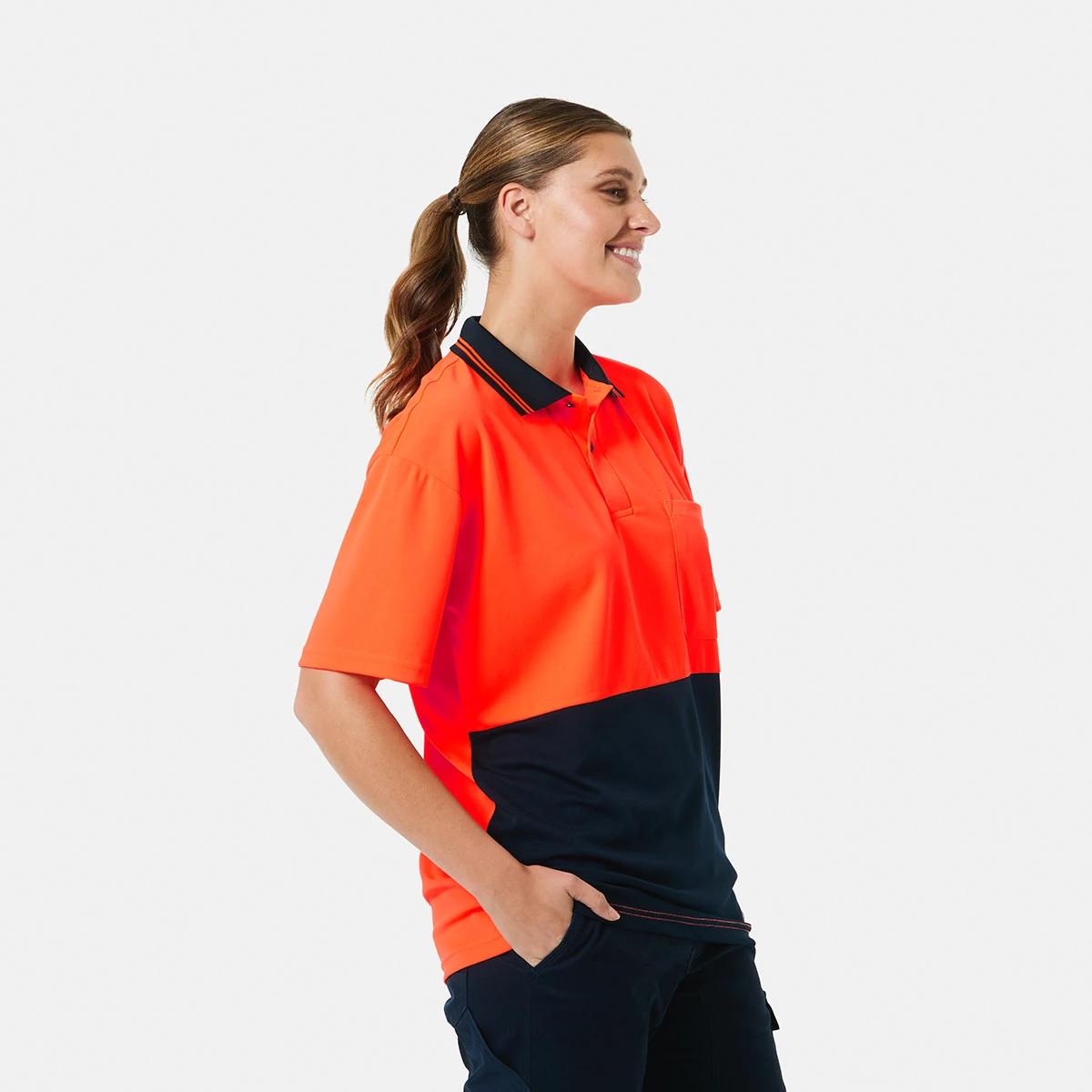 4 Workwear Hi-Visibility Short Sleeve Polo Shirt SAFETY ORANGE, 4 of 10